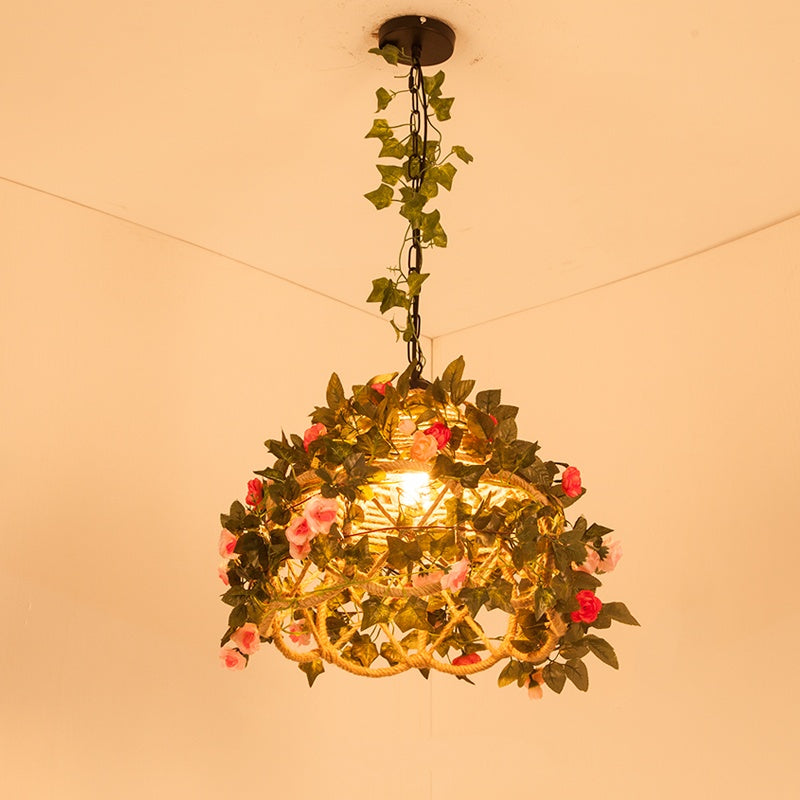 Valentina Retro LED Pendelleuchte Rattan Restaurant Schlafzimmer