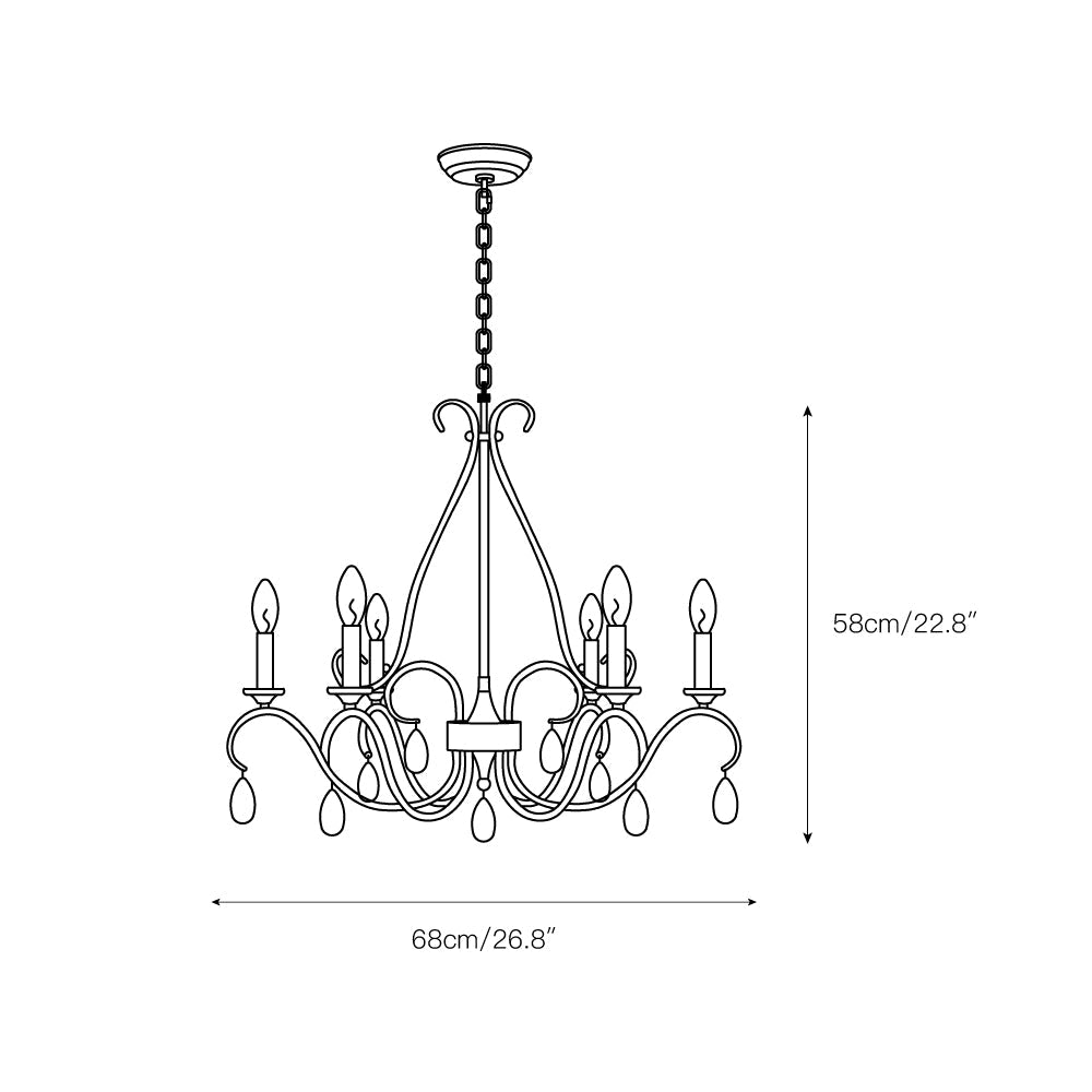 Uzorus Vintage Industrieller Kristall Kronleuchter-Letslighting
