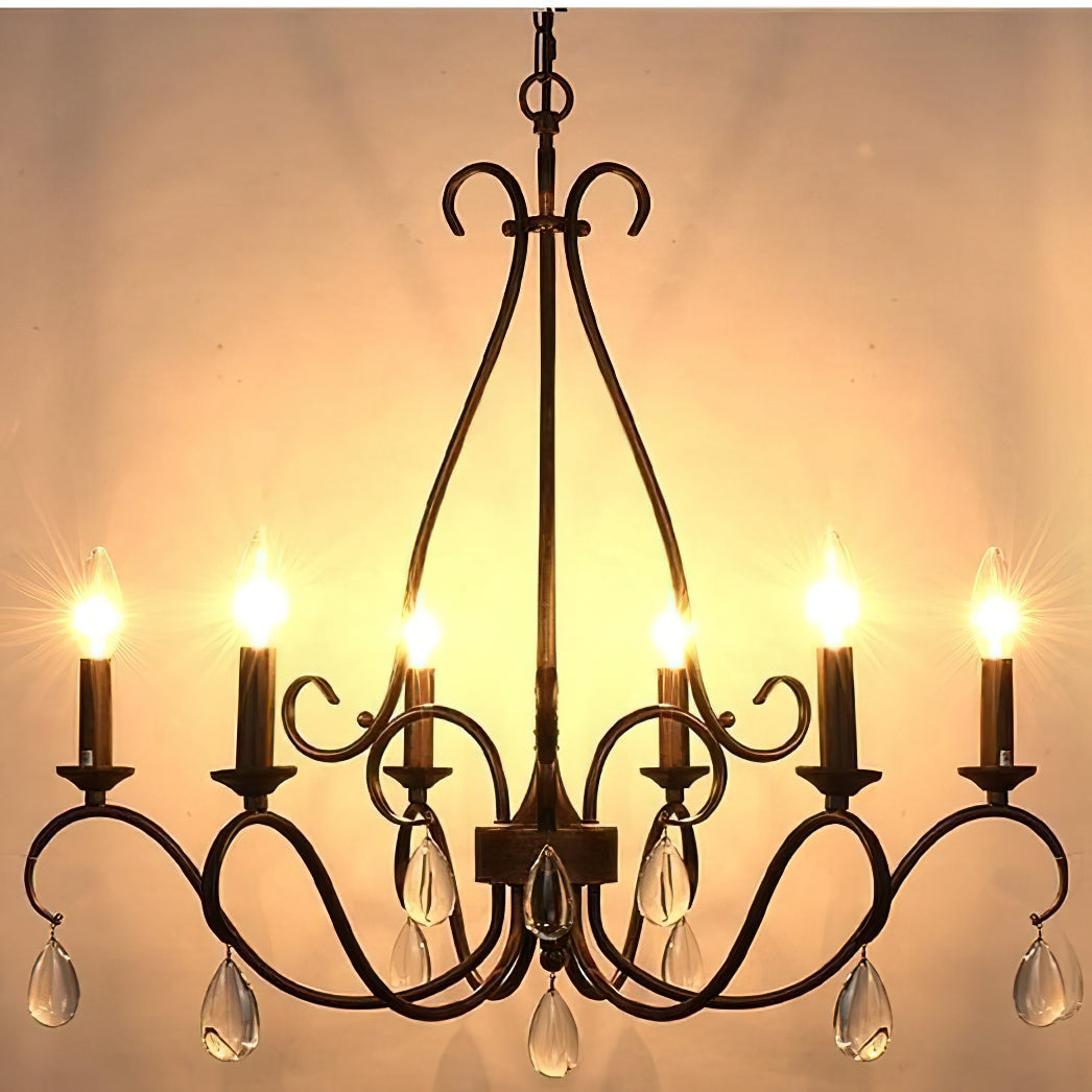 Uzorus Vintage Industrieller Kristall Kronleuchter-Letslighting