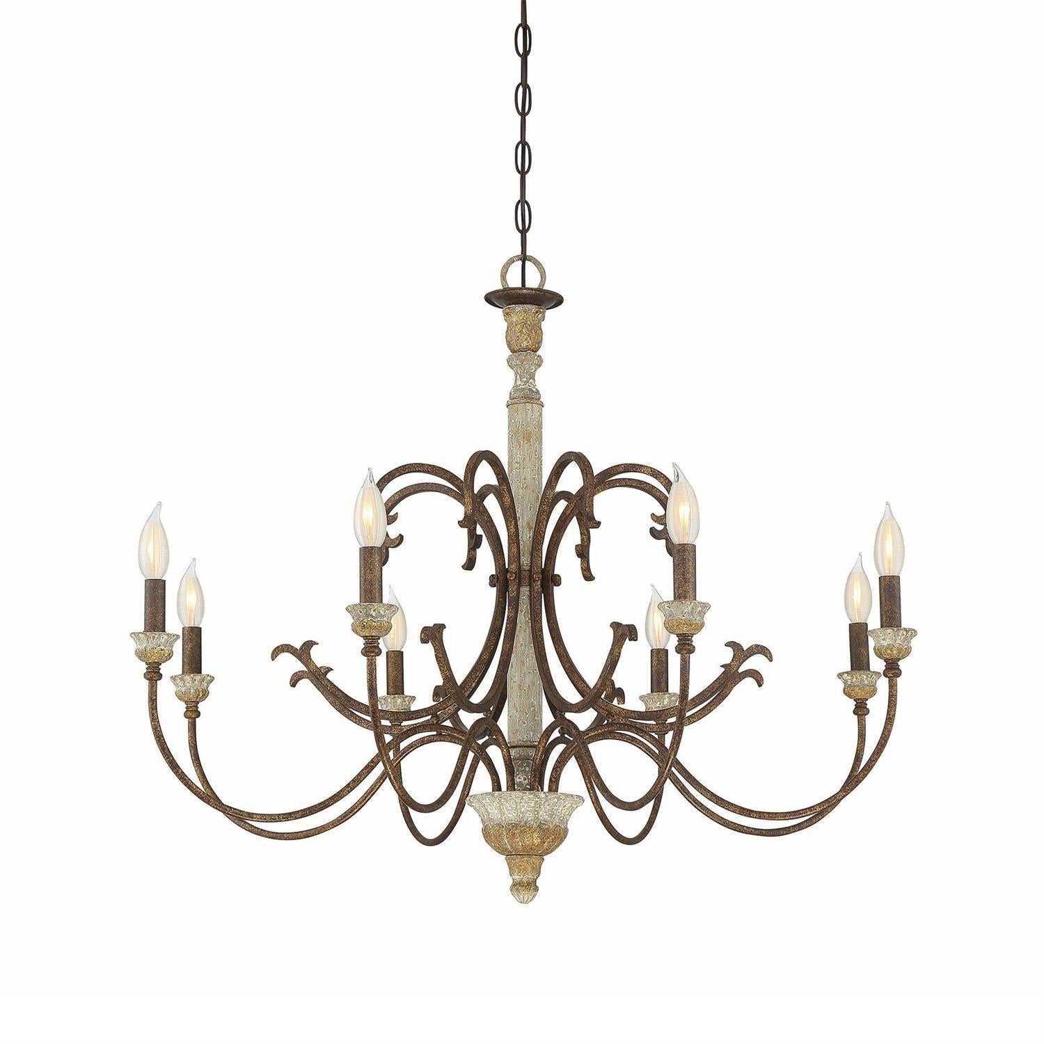 Evareth Holz Vintage Handgeschnitzt Kronleuchter-Letslighting