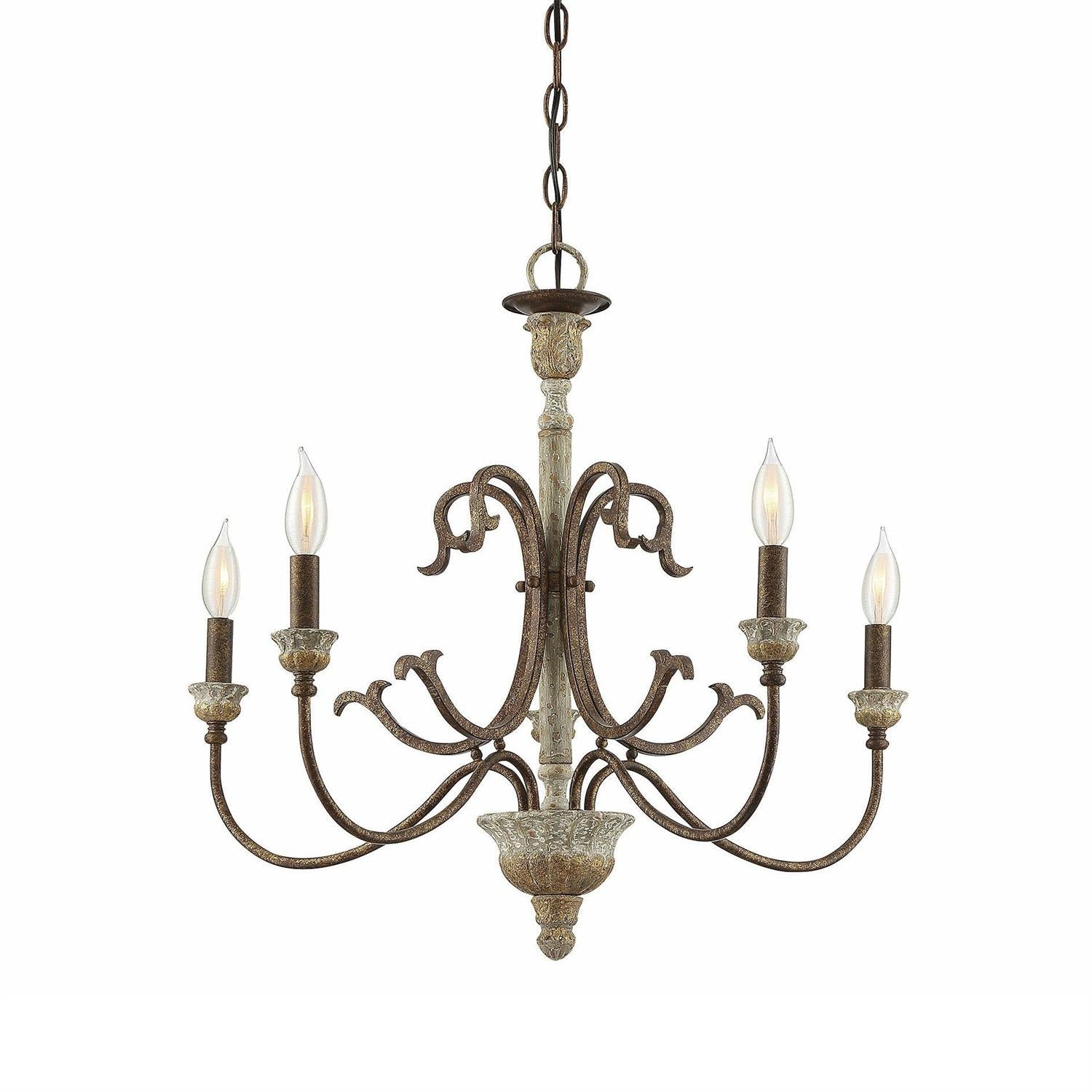 Evareth Holz Vintage Handgeschnitzt Kronleuchter-Letslighting