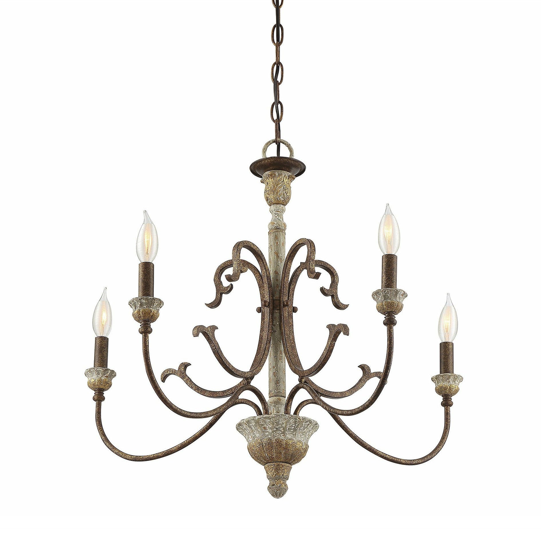 Evareth Holz Vintage Handgeschnitzt Kronleuchter-Letslighting