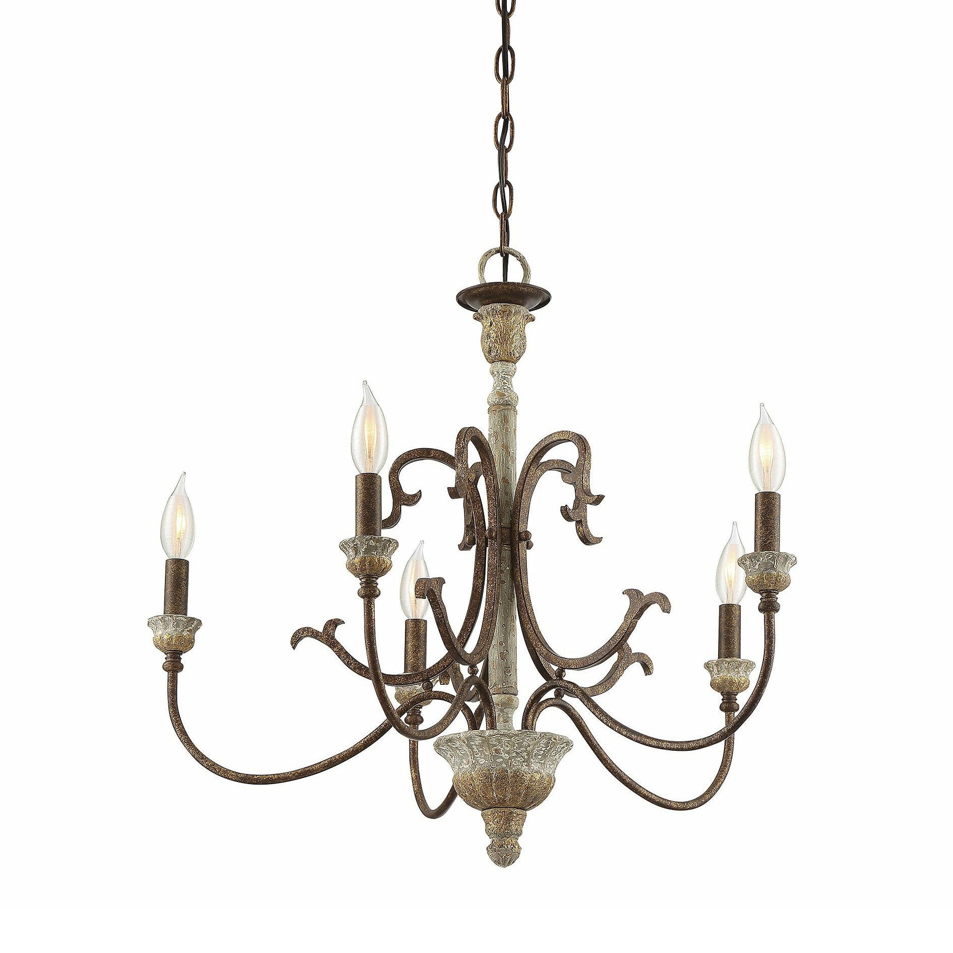 Evareth Holz Vintage Handgeschnitzt Kronleuchter-Letslighting