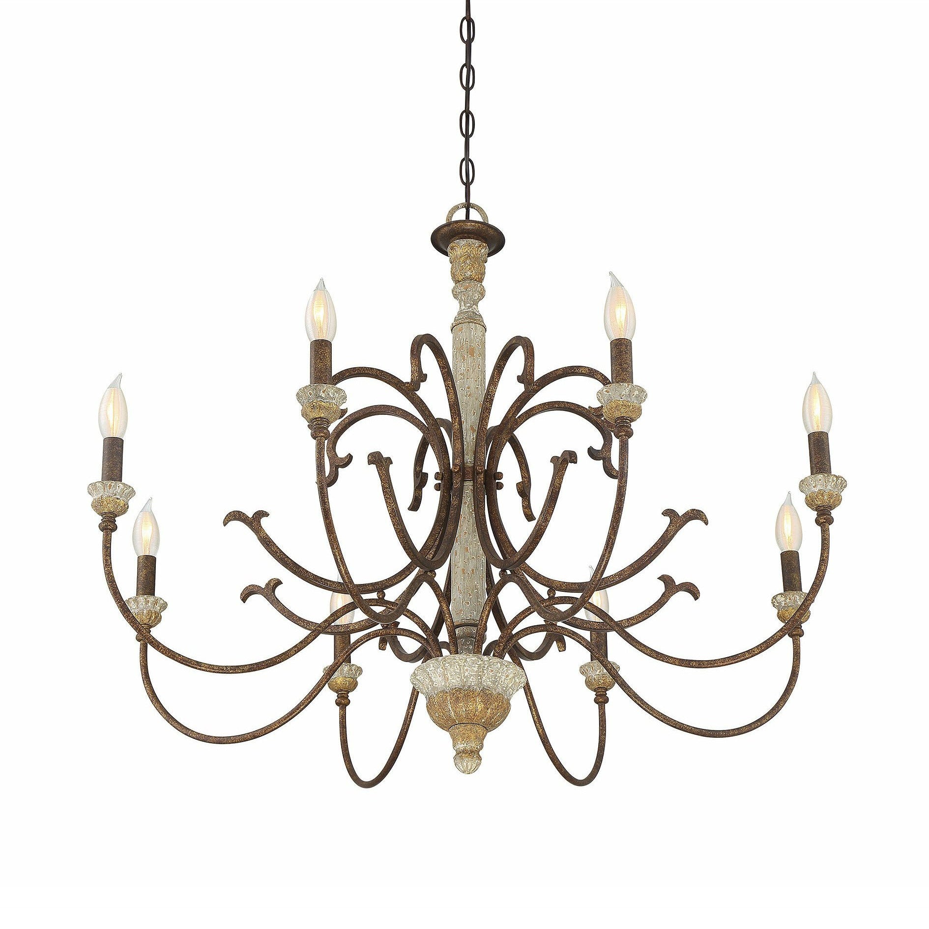 Evareth Holz Vintage Handgeschnitzt Kronleuchter-Letslighting