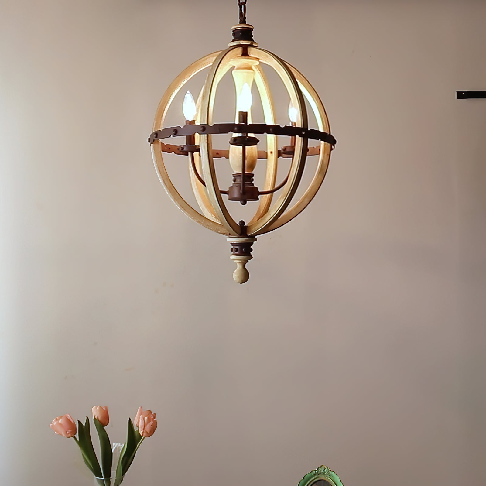 Ozorel Vintage Industrial Holz Pendelleuchte-Letslighting