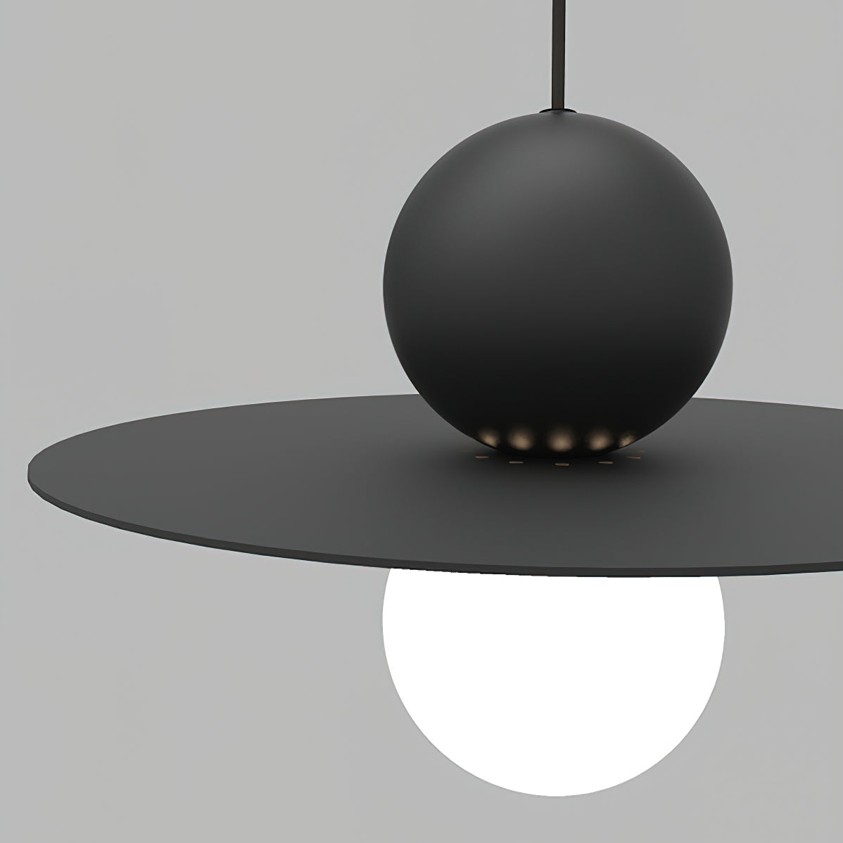 Sky Pendelleuchte Glas Hut Schwarz Gold-Letslighting
