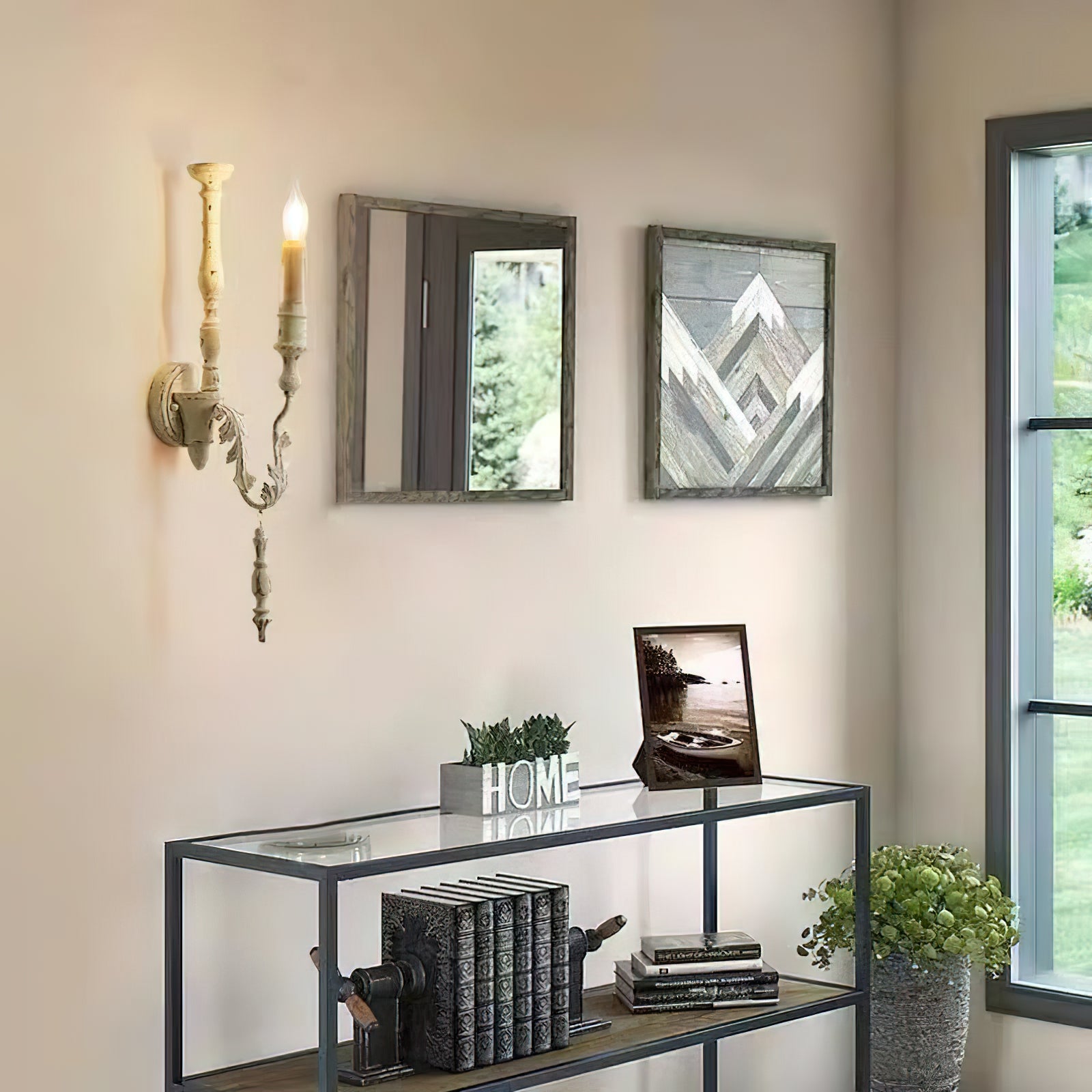 Ivelor Industrielle Vintage-Kerzen-Wandleuchte-Letslighting