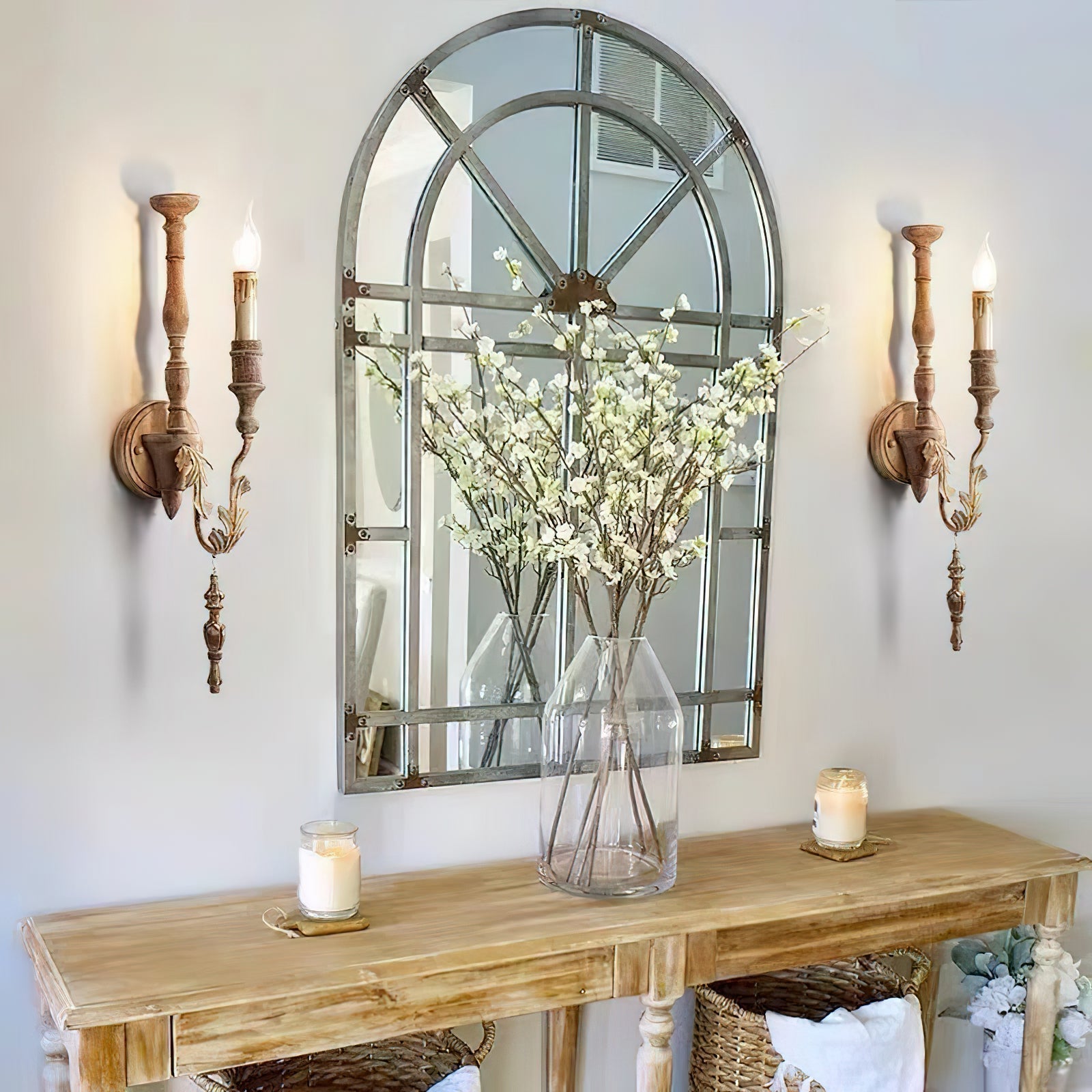 Ivelor Industrielle Vintage-Kerzen-Wandleuchte-Letslighting