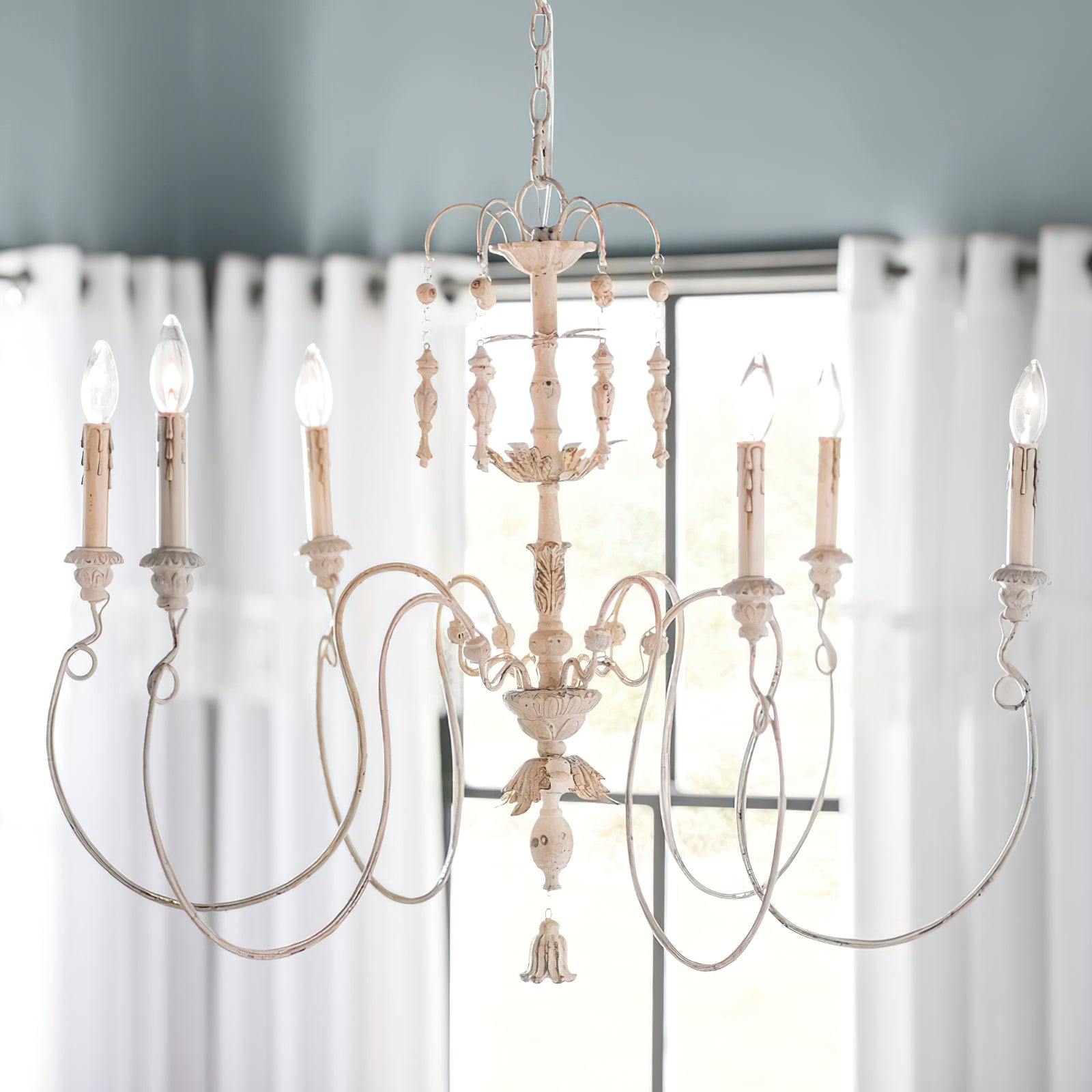 Viphaor Industrieller Vintage Kronleuchter aus Holz-Letslighting