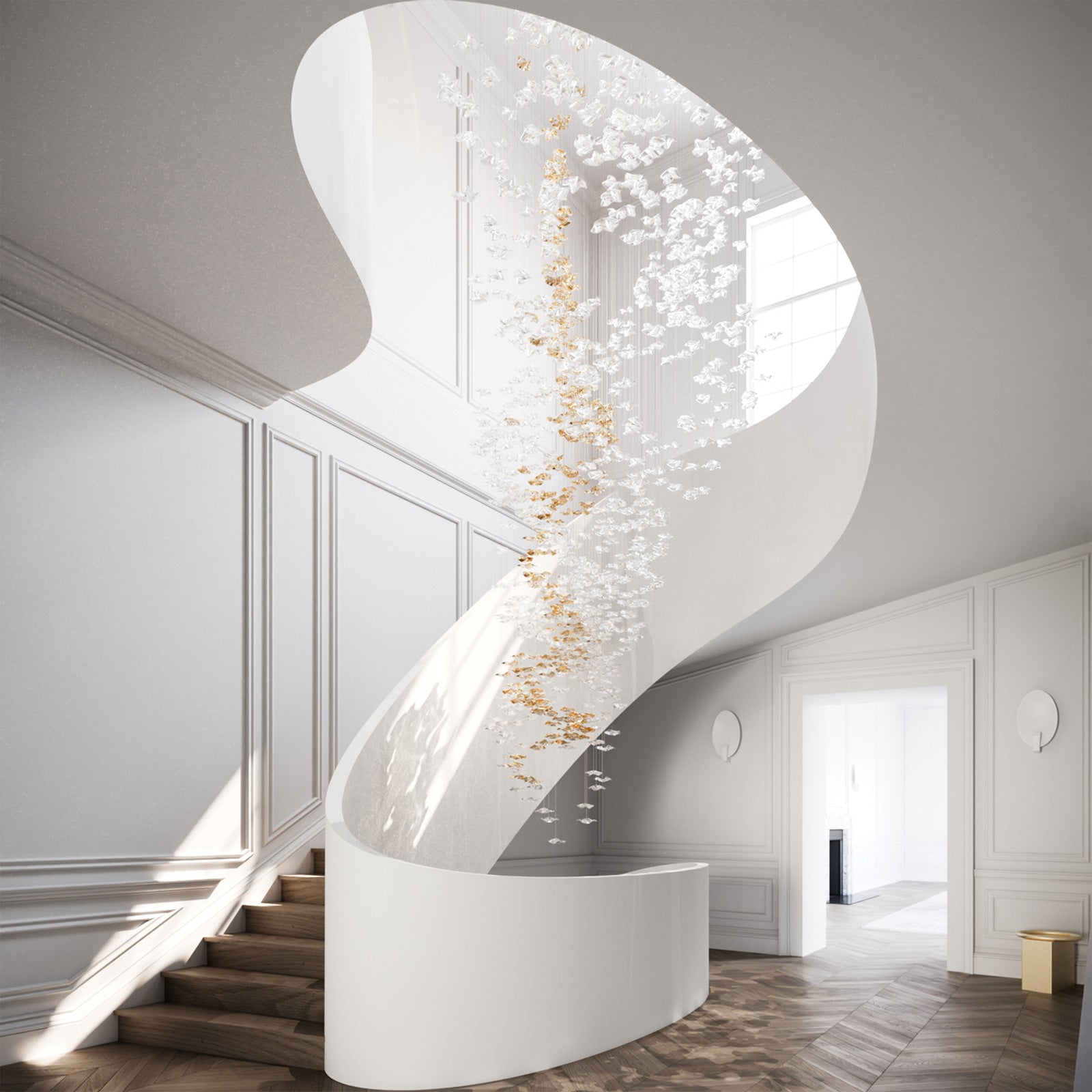 Cezorisra Luxuriöser linearer Kronleuchter aus Messing-Letslighting