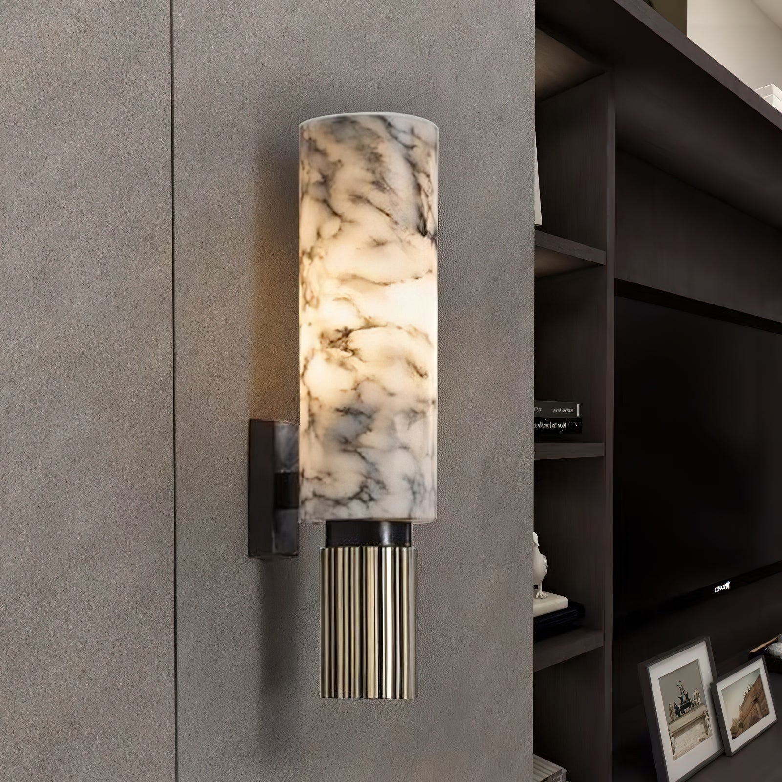 Olnoreth Modern Minimalist Metal Alabaster Wall Lamp - Letslighting