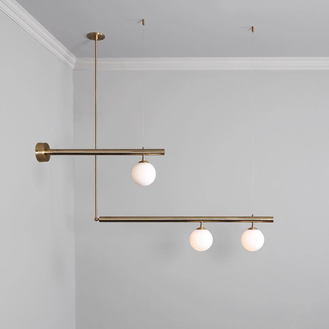 Solara Pendelleuchte Messing Linear Satellite Minimalistisch-Letslighting