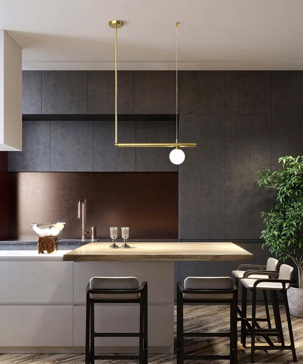 Solara Pendelleuchte Messing Linear Satellite Minimalistisch-Letslighting