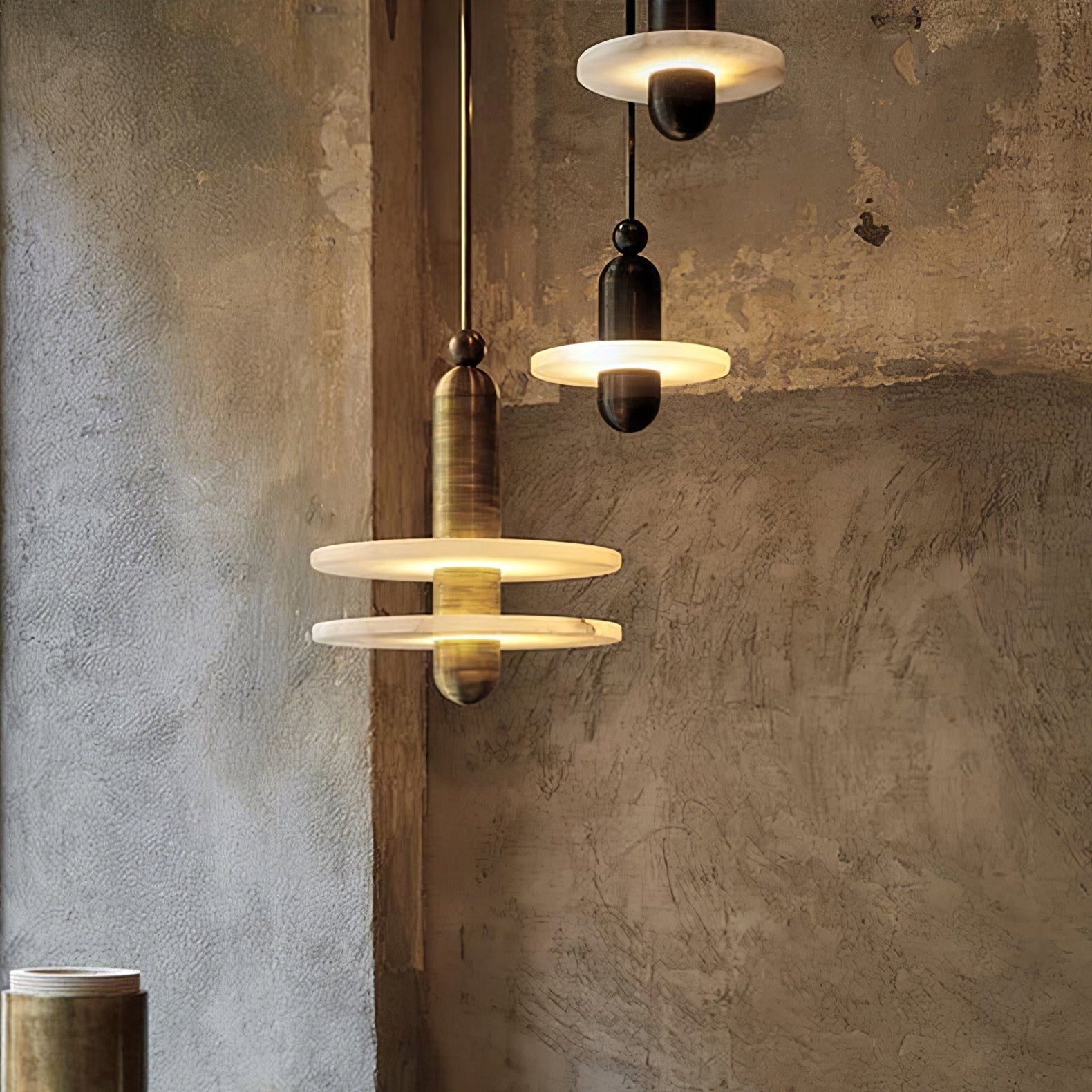 Orion Brushed Brass Alabaster Pendant Light - Blowlighting