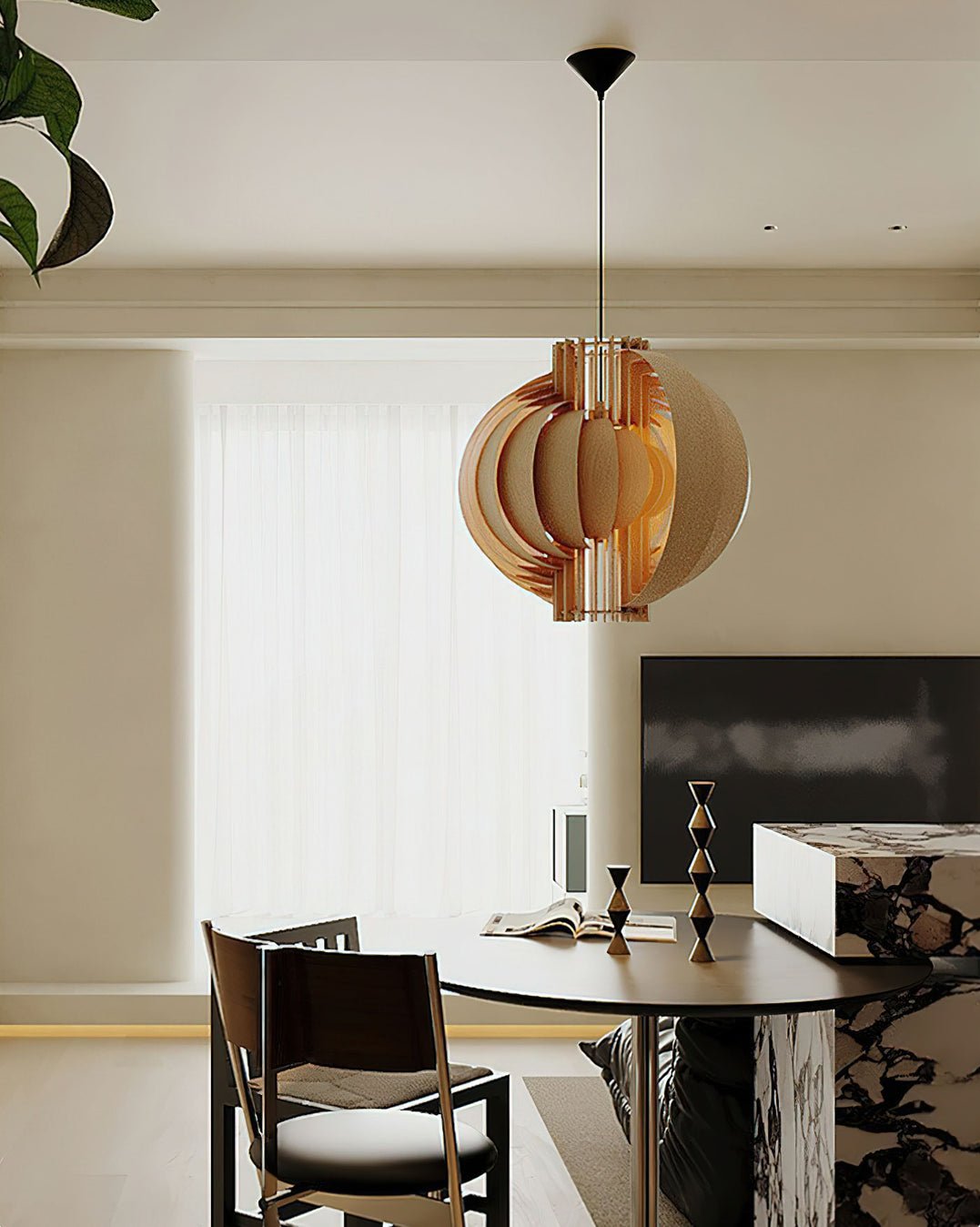Ivraeus Premium Eleganz Ring Holz Pendelleuchte-Letslighting