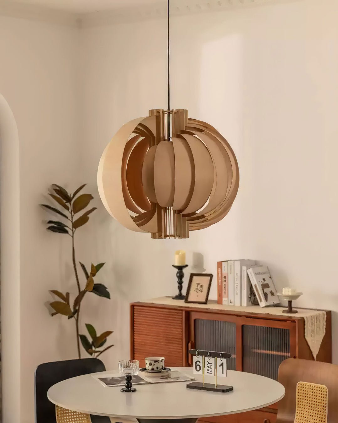 Ivraeus Premium Eleganz Ring Holz Pendelleuchte-Letslighting