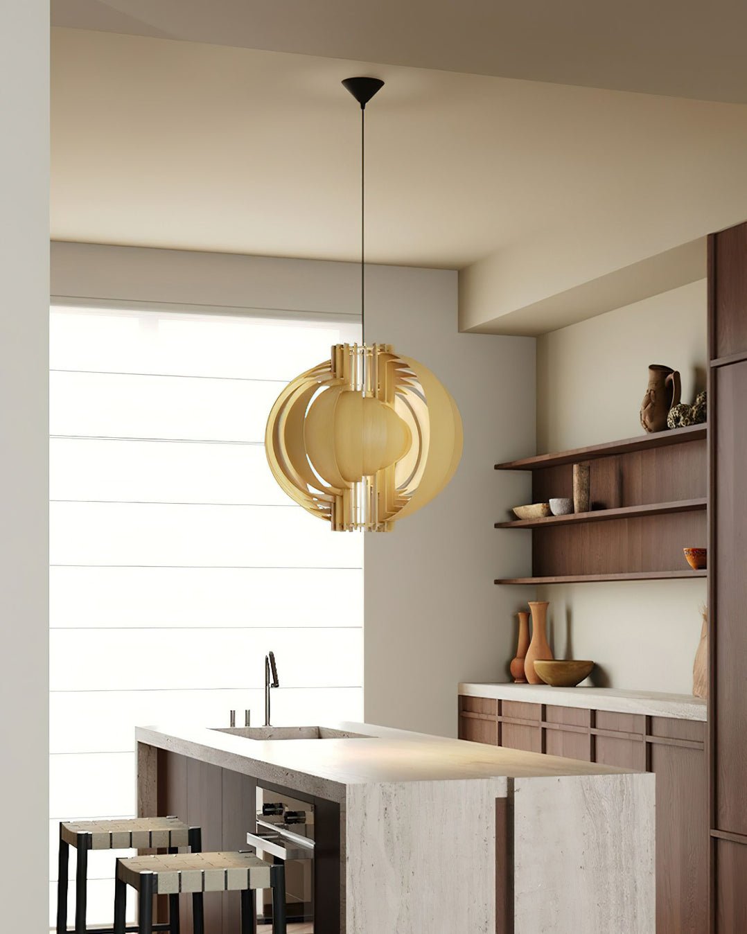 Ivraeus Premium Eleganz Ring Holz Pendelleuchte-Letslighting