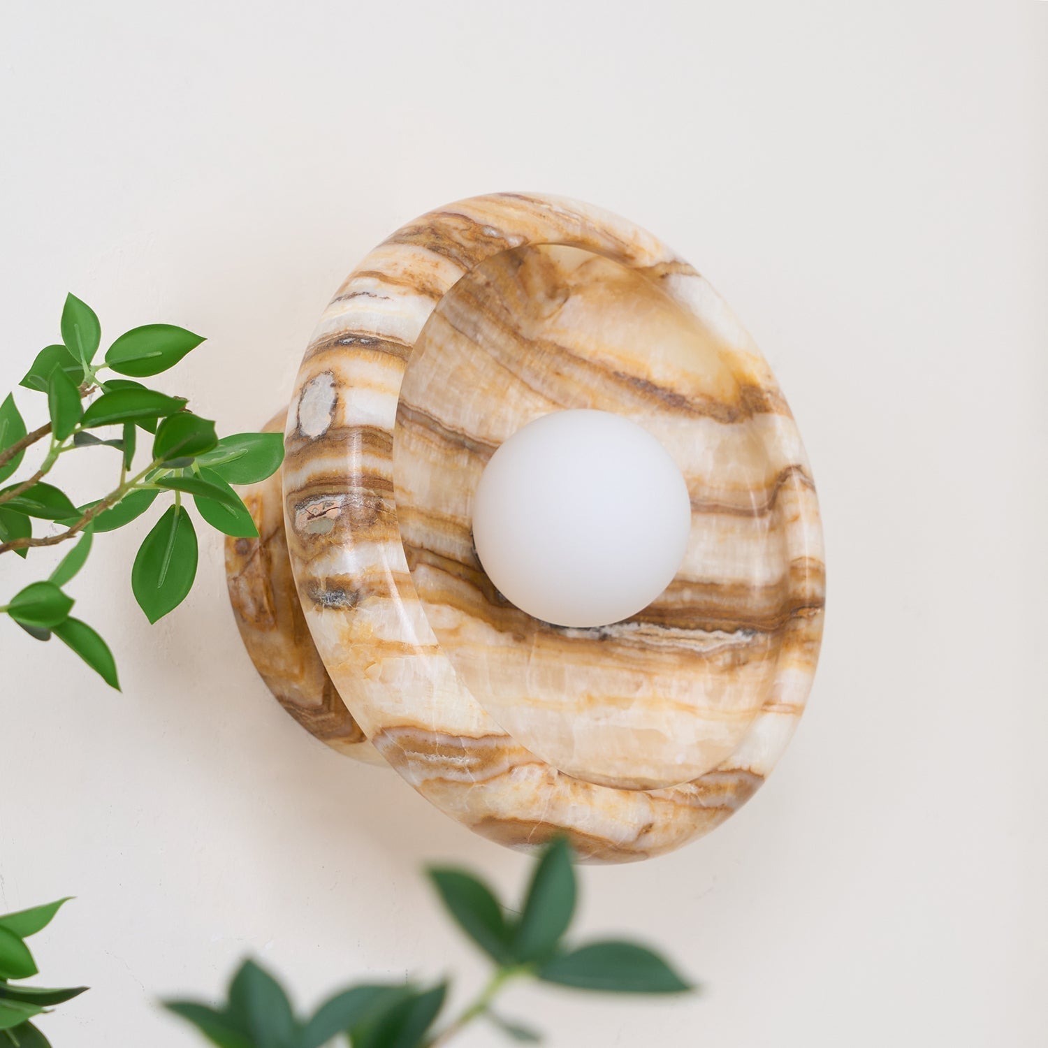 Onvix Wandleuchte aus Natur-Onyx-Letslighting