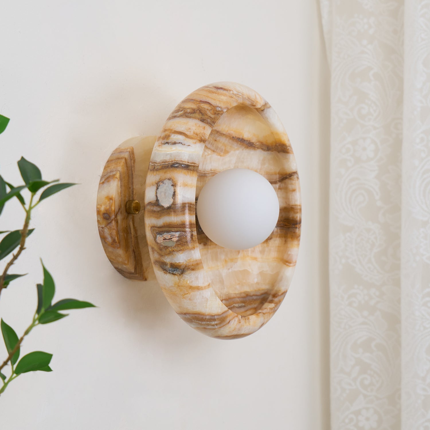 Onvix Wandleuchte aus Natur-Onyx-Letslighting