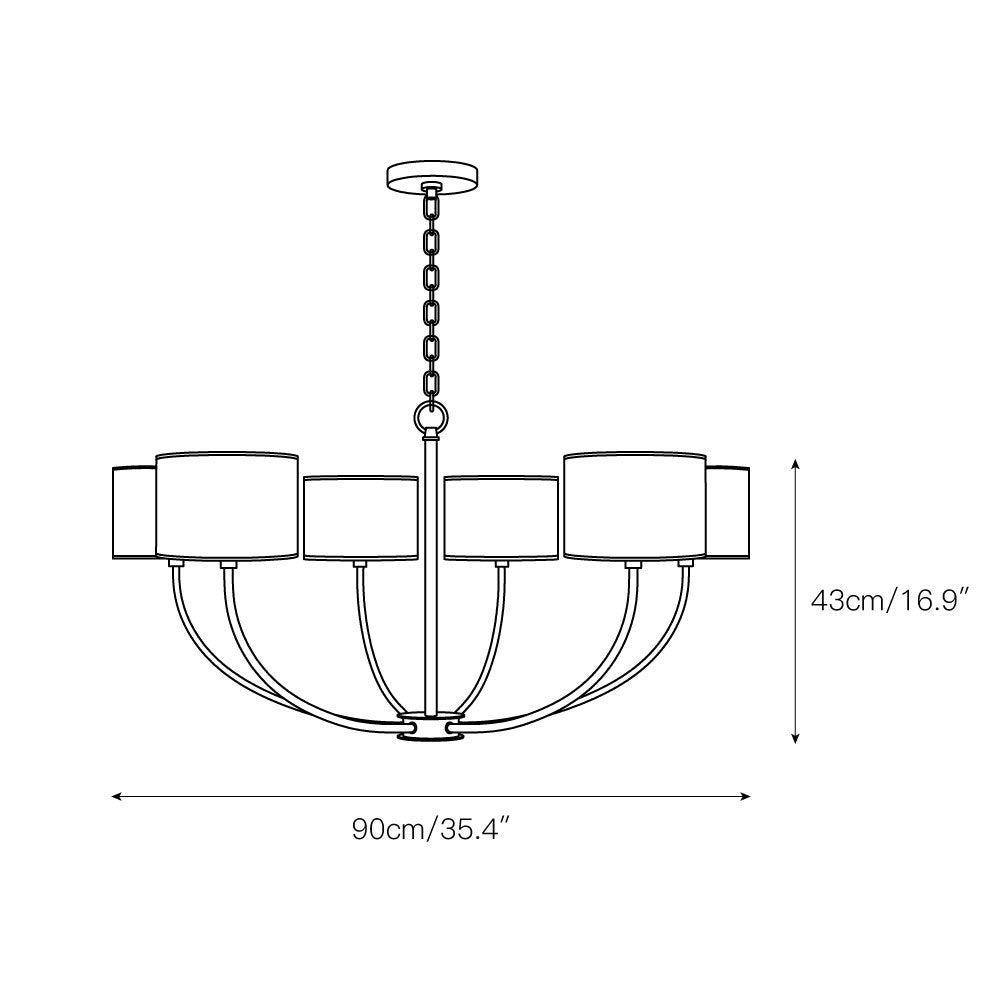 Mycaren Industrieller Vintage Kronleuchter aus Messing mit Stoffbezug-Letslighting