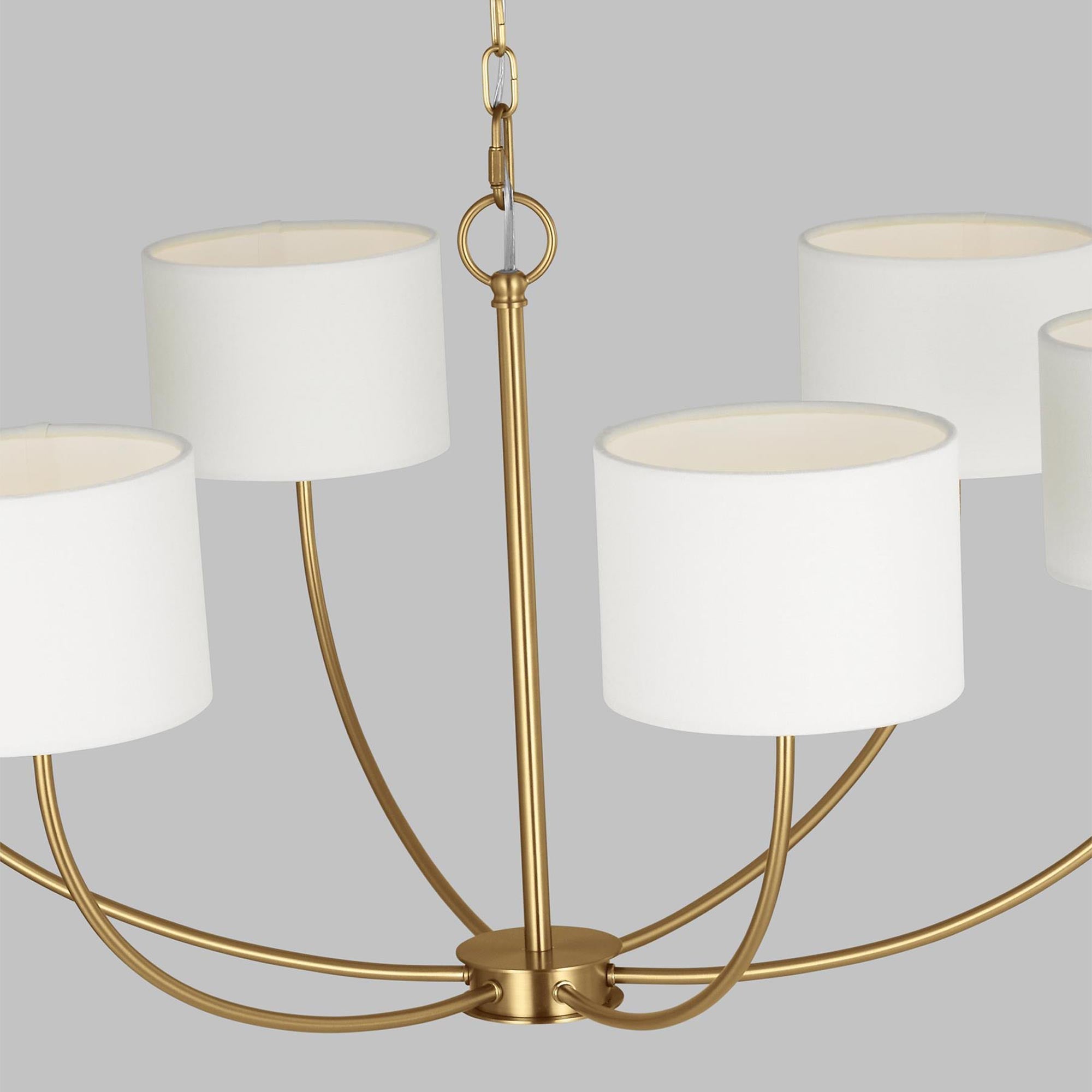 Mycaren Industrieller Vintage Kronleuchter aus Messing mit Stoffbezug-Letslighting