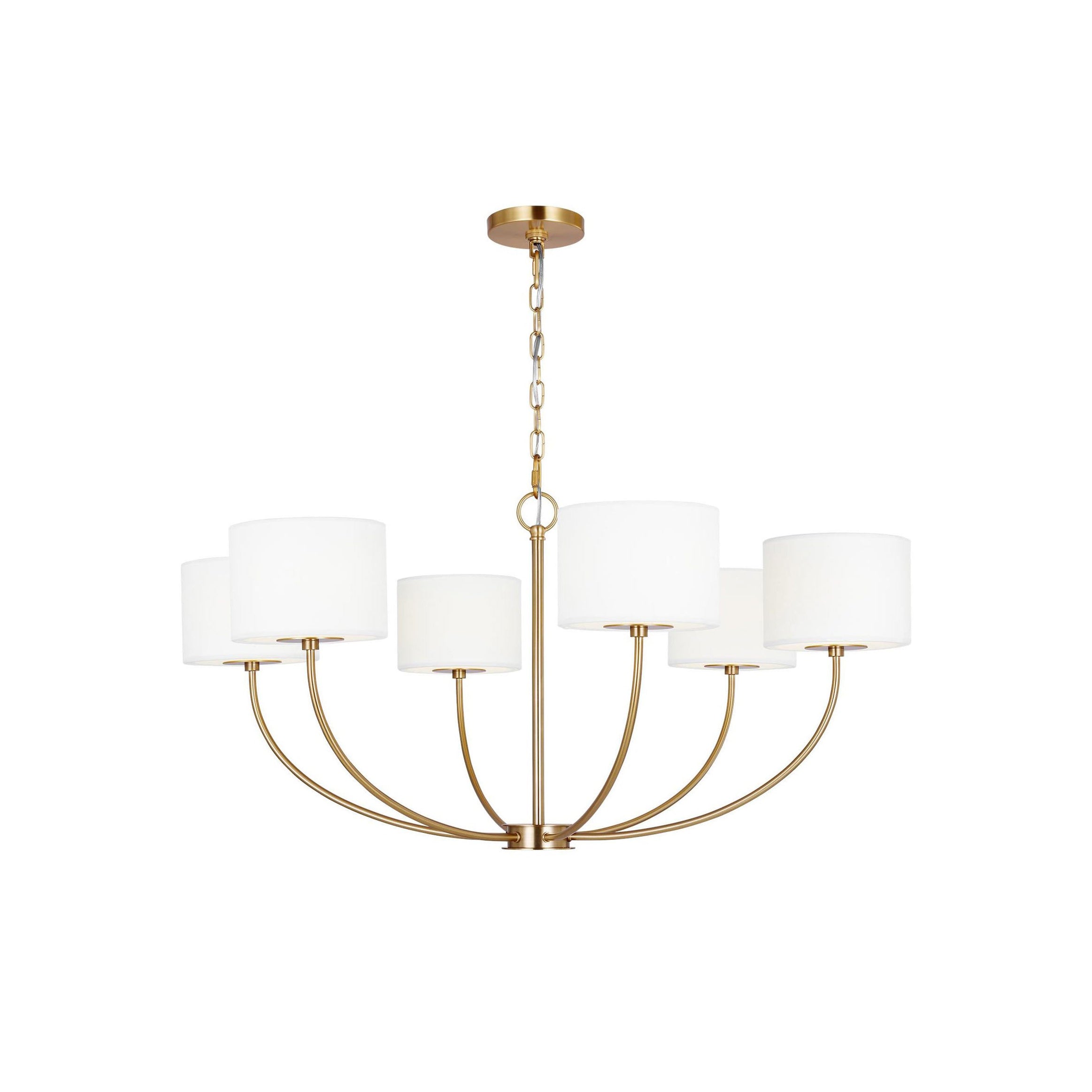 Mycaren Industrieller Vintage Kronleuchter aus Messing mit Stoffbezug-Letslighting
