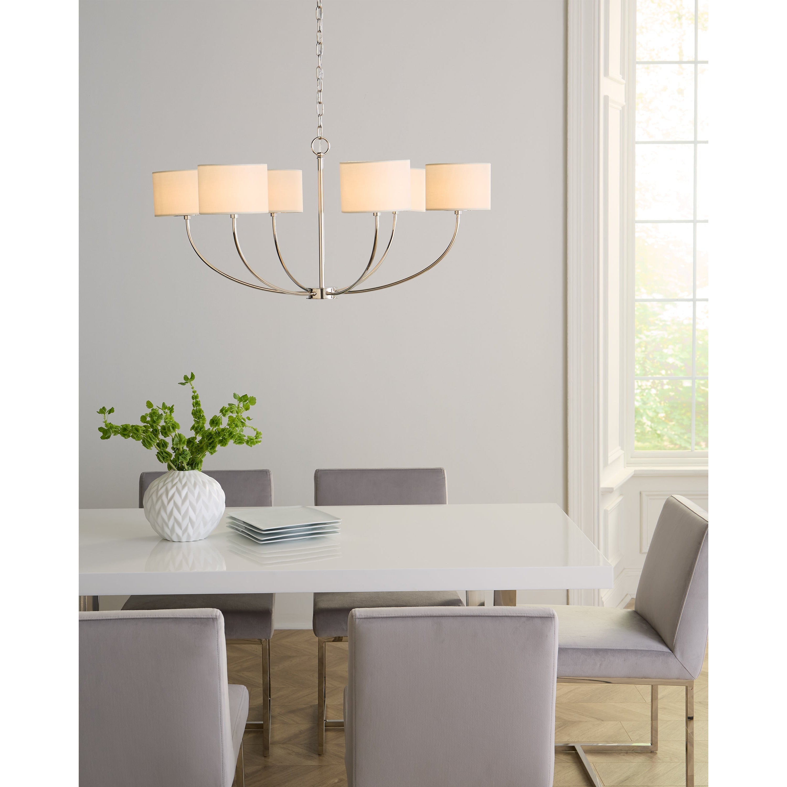 Mycaren Industrieller Vintage Kronleuchter aus Messing mit Stoffbezug-Letslighting