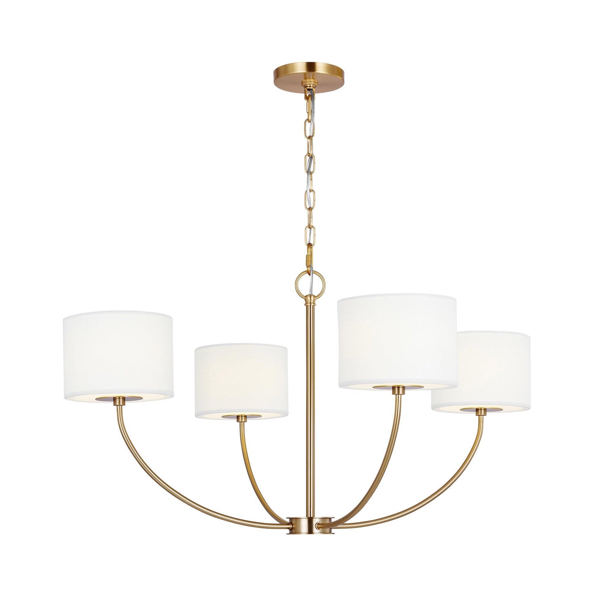 Mycaren Industrieller Vintage Kronleuchter aus Messing mit Stoffbezug-Letslighting