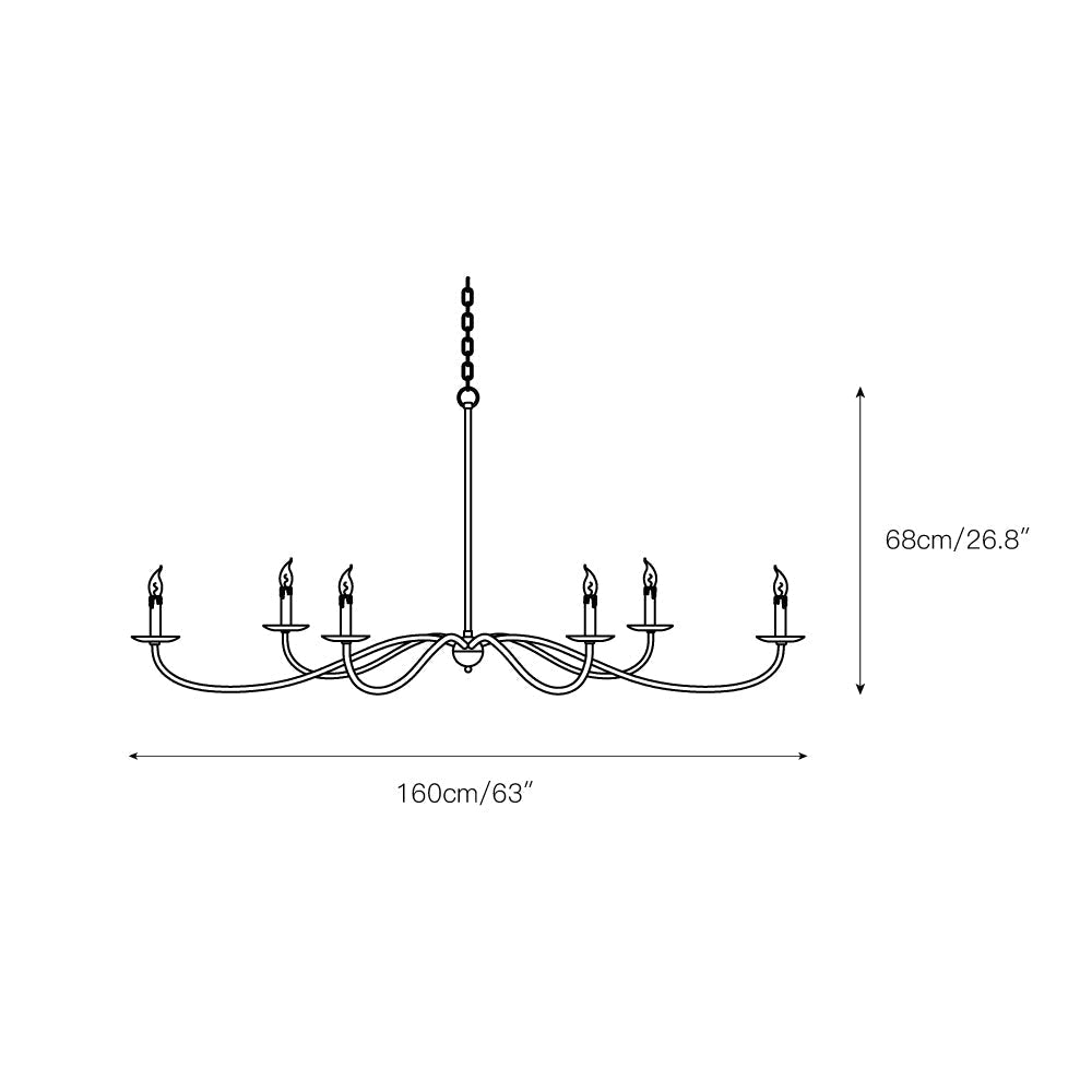 Alfred Kronleuchter im Kerzenstil im Landhausstil