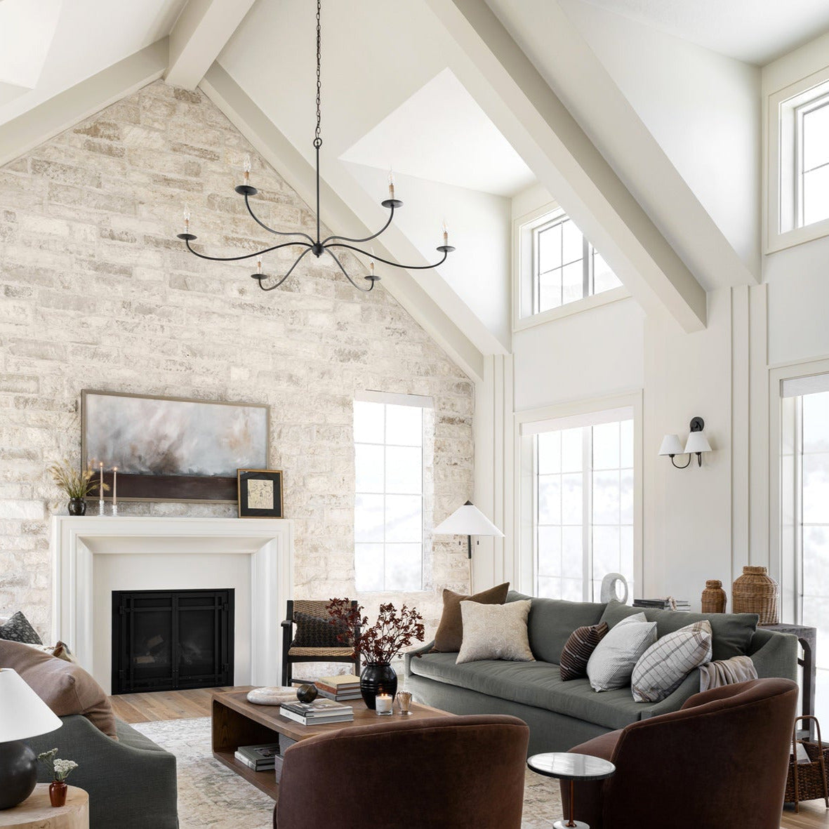 Alfred Kronleuchter im Kerzenstil im Landhausstil