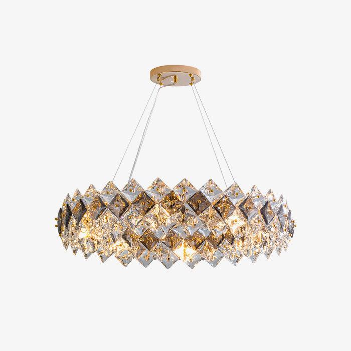 Lustra Kronleuchter Schuppen Kristall Rund mit Gold LED-Letslighting