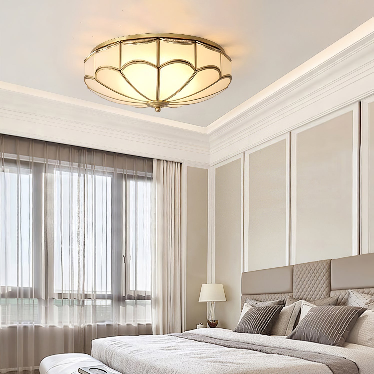 Evmarara Elegance Deckenleuchte aus Messing und Glas-Letslighting