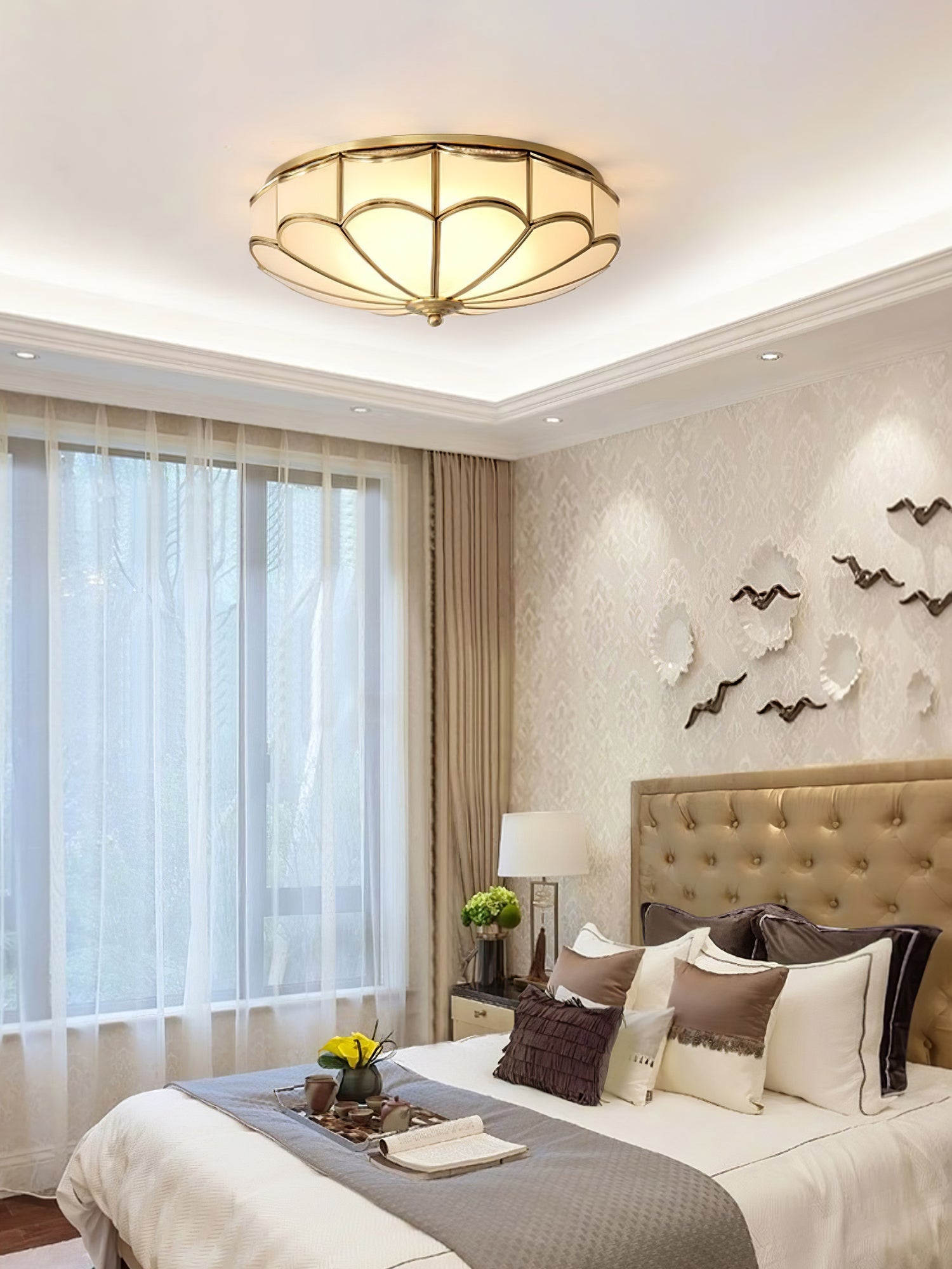 Evmarara Elegance Deckenleuchte aus Messing und Glas-Letslighting