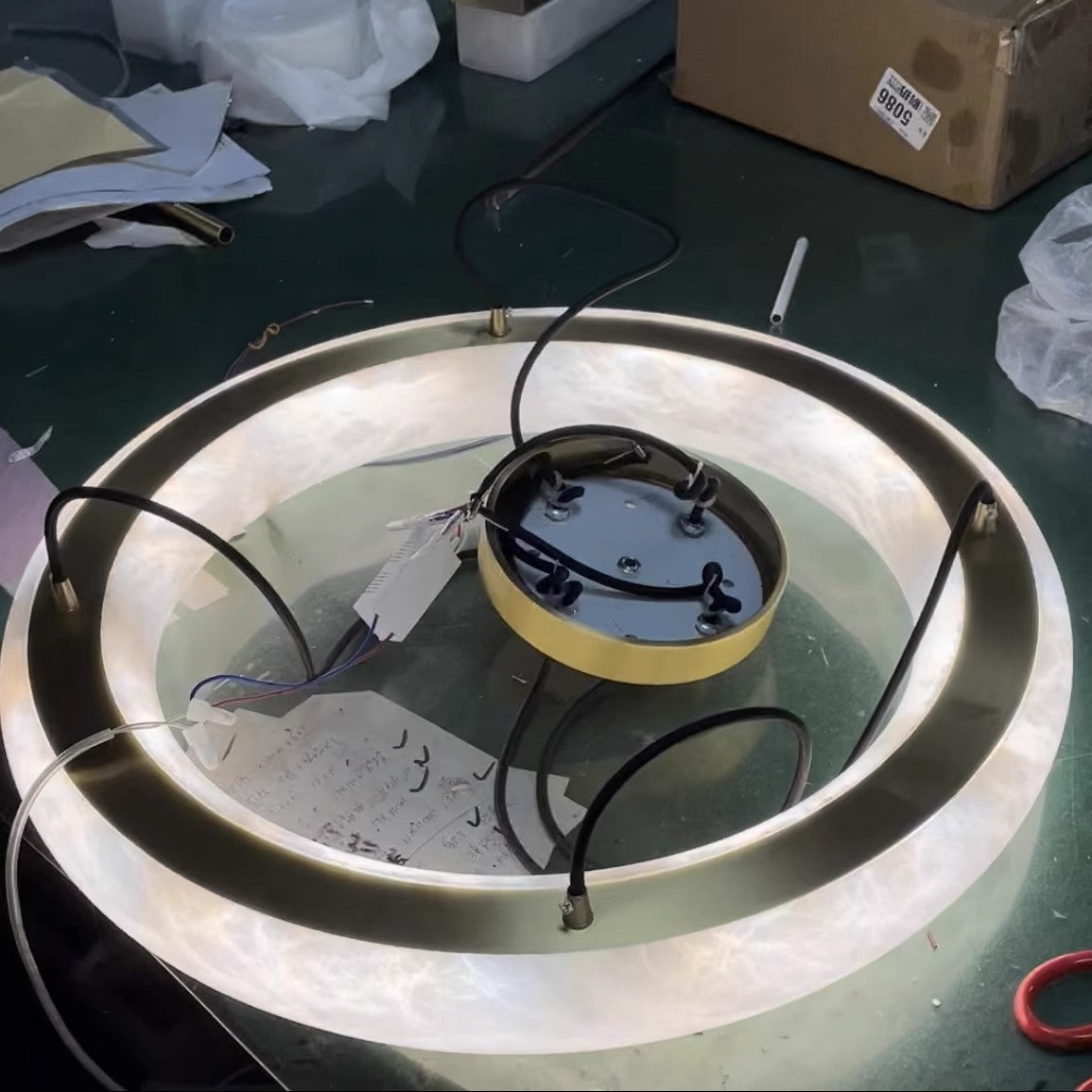 Alvynora Modern Minimalist Brass Alabaster Chandelier - Letslighting