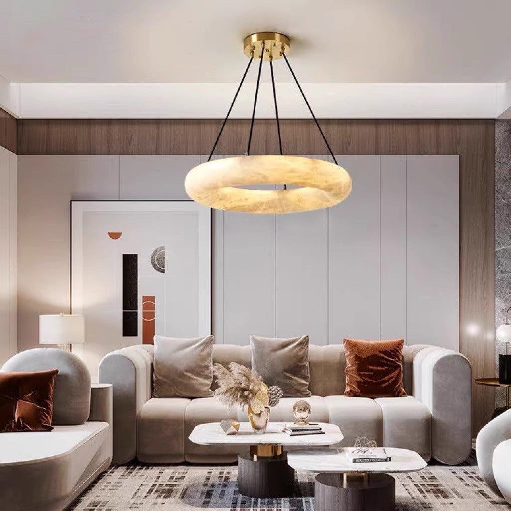 Alvynora Modern Minimalist Brass Alabaster Chandelier - Letslighting