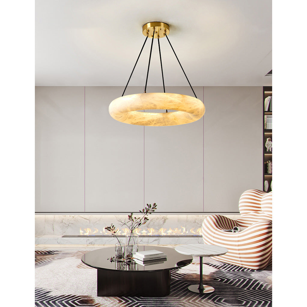 Alvynora Modern Minimalist Brass Alabaster Chandelier - Letslighting