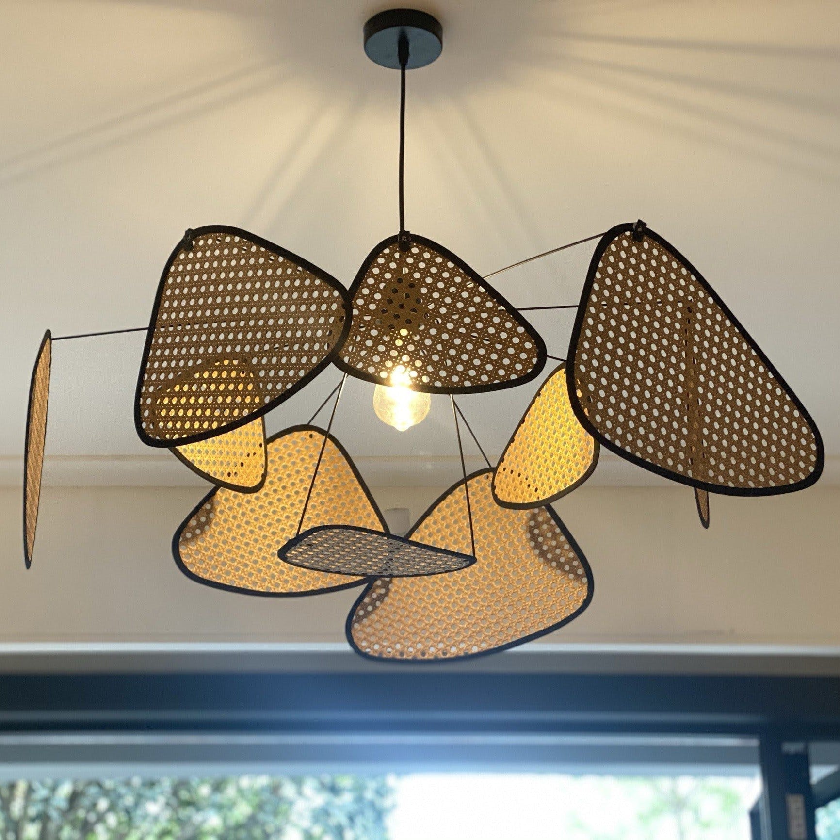 Lustra Kronleuchter Schirm Cannage Suspension Retro-Letslighting