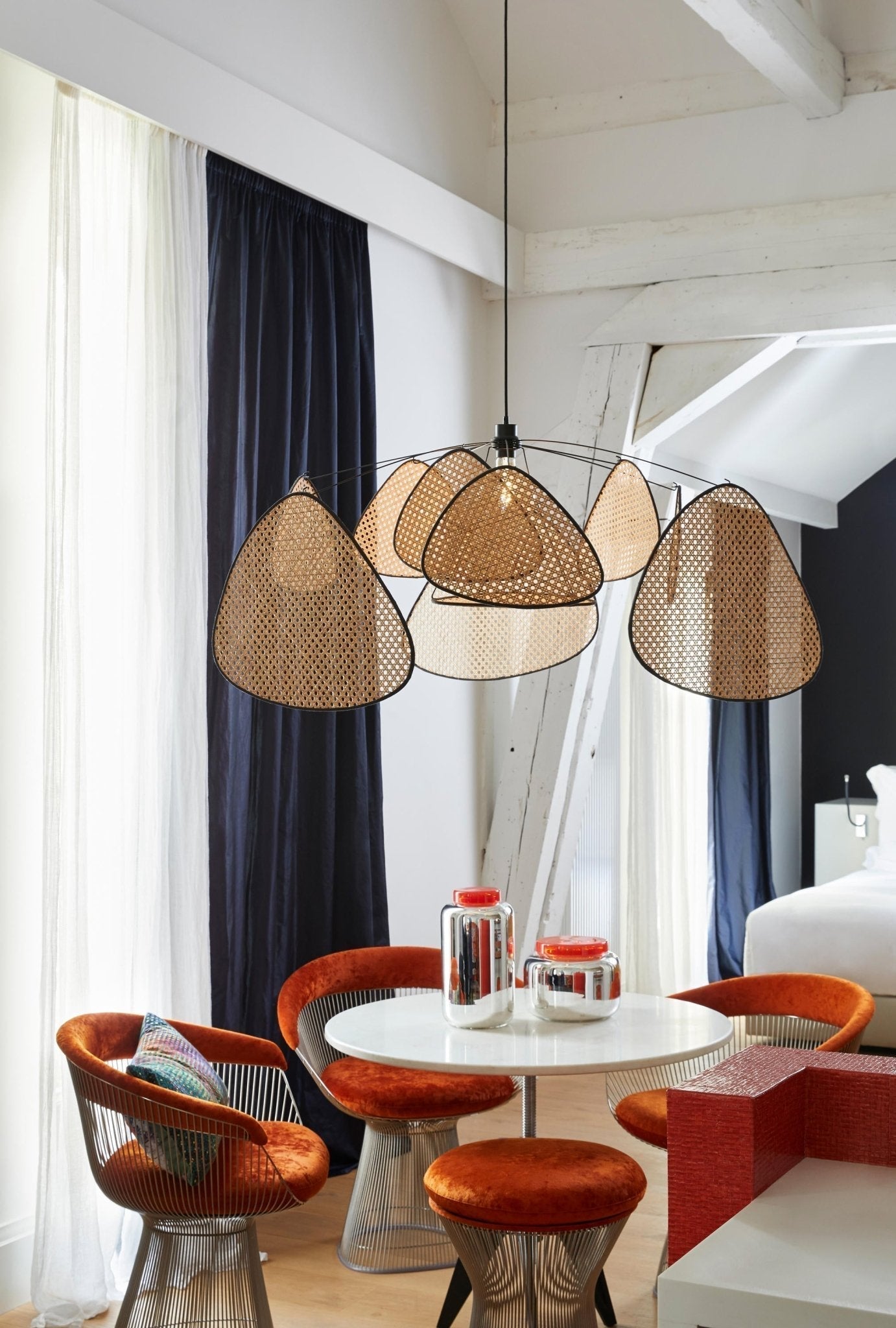 Lustra Kronleuchter Schirm Cannage Suspension Retro-Letslighting
