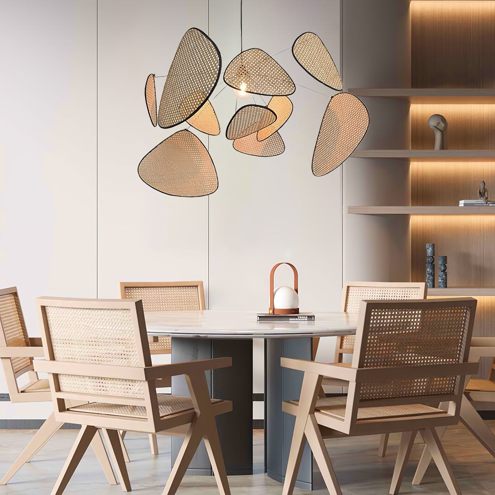 Lustra Kronleuchter Schirm Cannage Suspension Retro-Letslighting