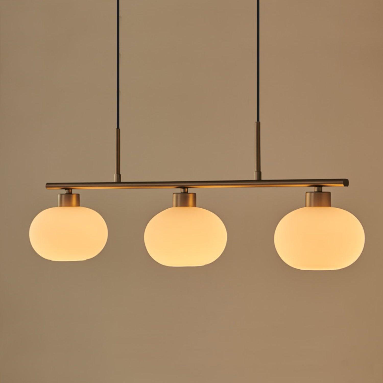 Candy Cremefarbene Cluster-Pendelleuchte 3-Flammig