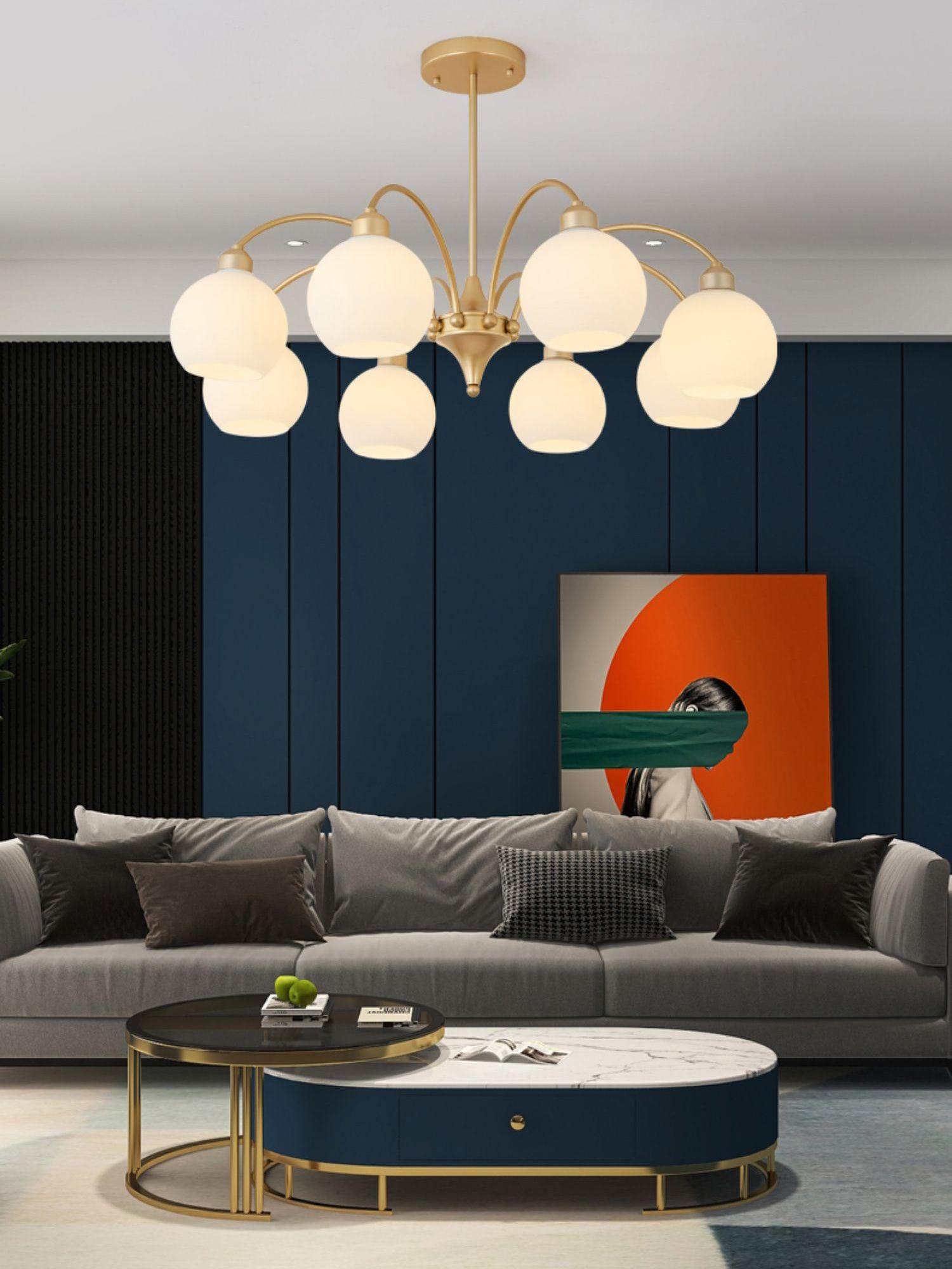 Lustra Kronleuchter Skulptural Glas Gold Modern 8-armig-Letslighting