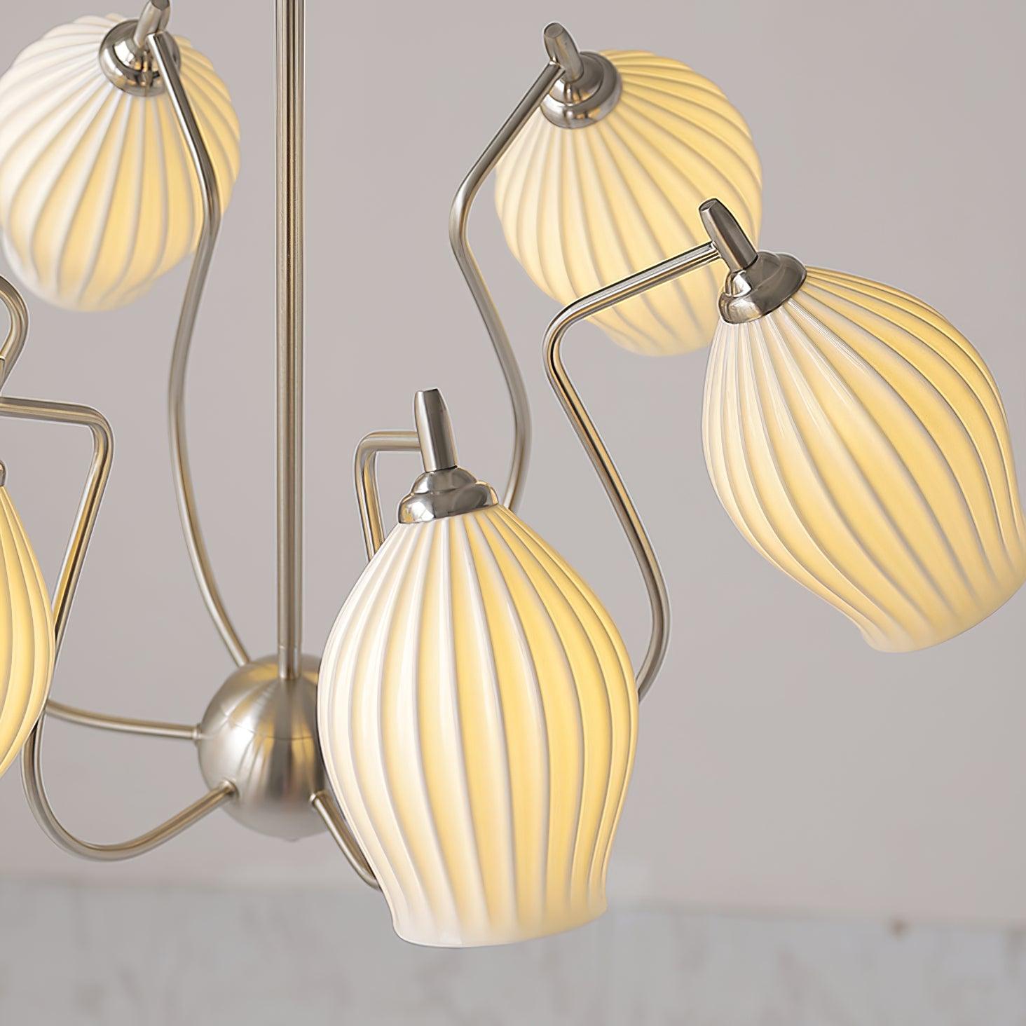 Lustra Keramik-Lüster Rippen Struktur Glas Elegant-Letslighting