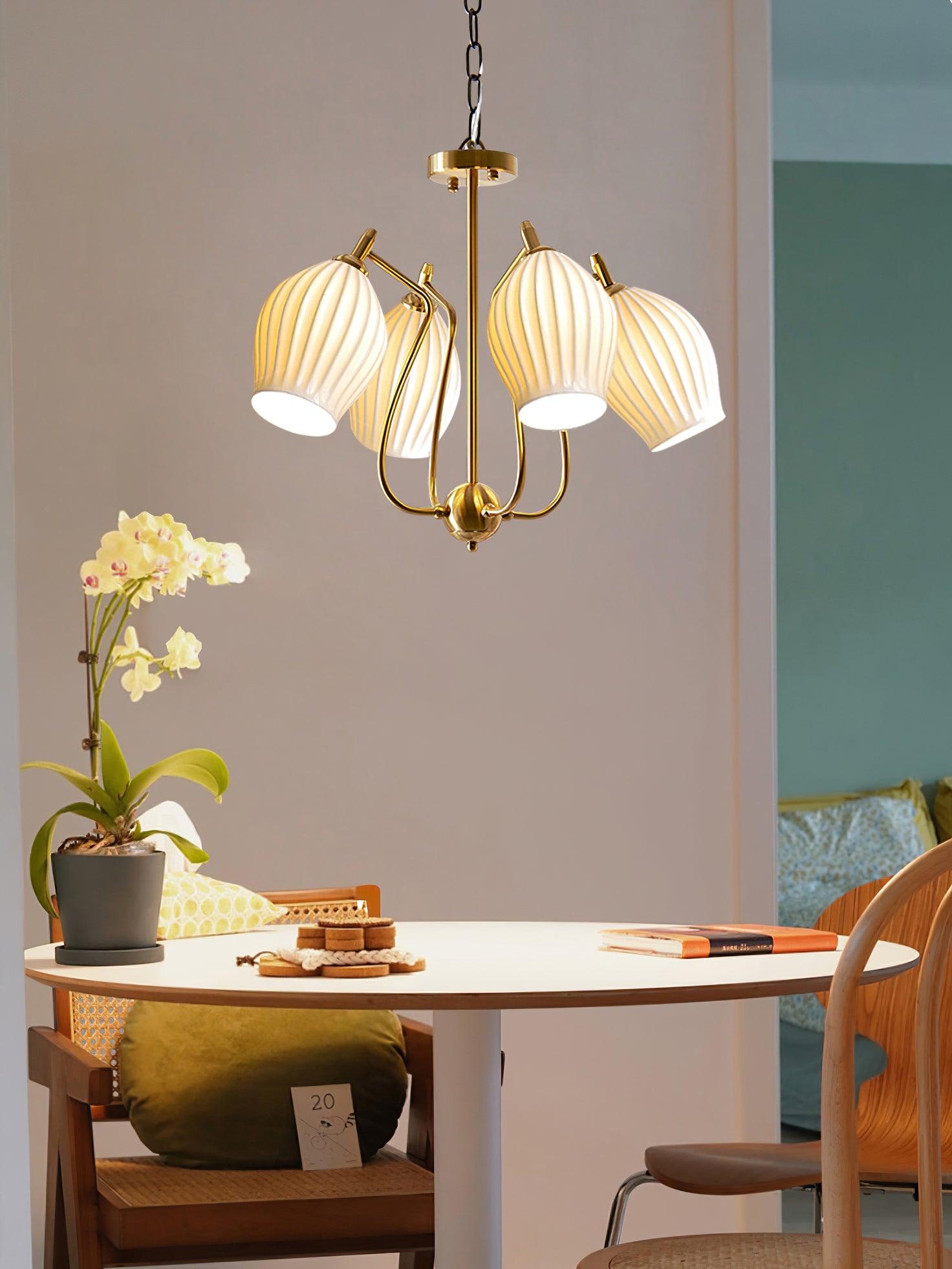 Lustra Keramik-Lüster Rippen Struktur Glas Elegant-Letslighting