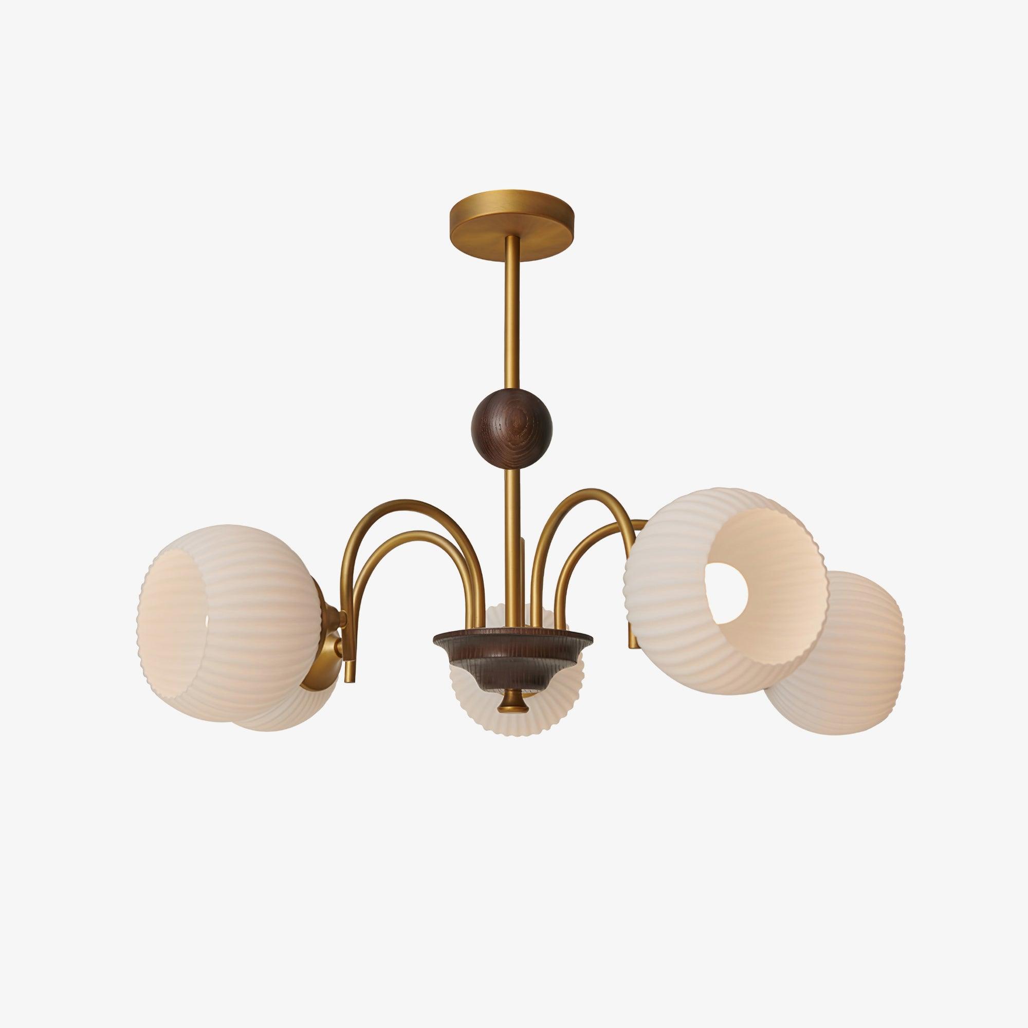Lustra Kronleuchter Skulptural Glas Rippen mit Eisen-Letslighting