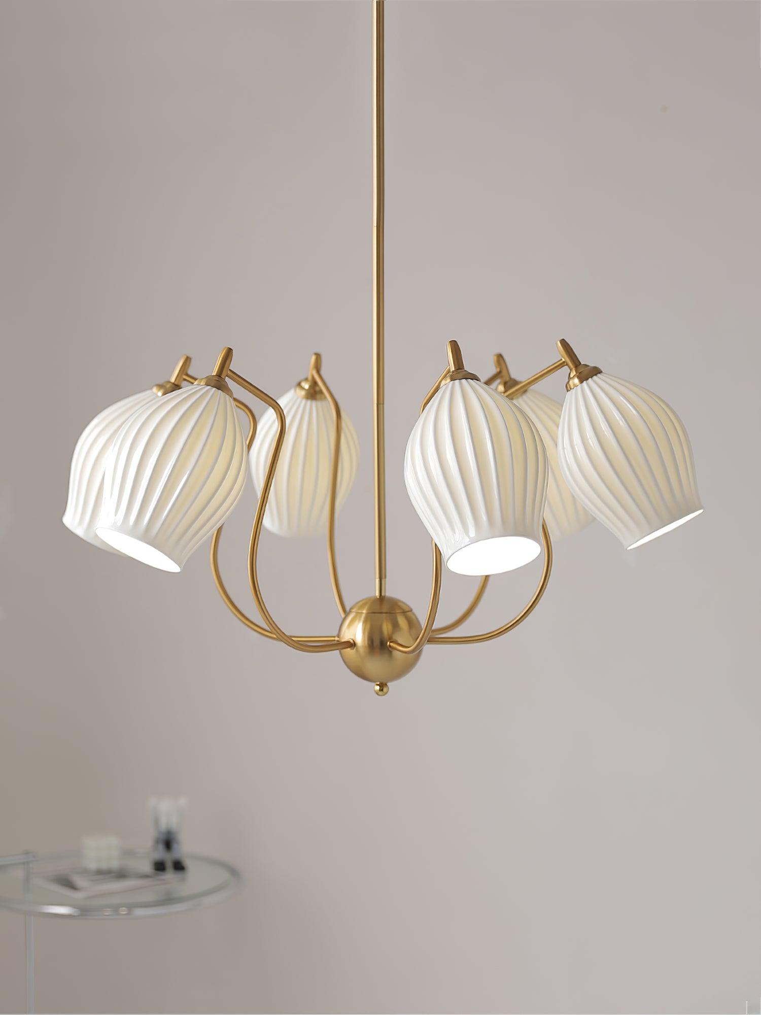 Lustra Keramik-Lüster Rippen Struktur Glas Elegant-Letslighting