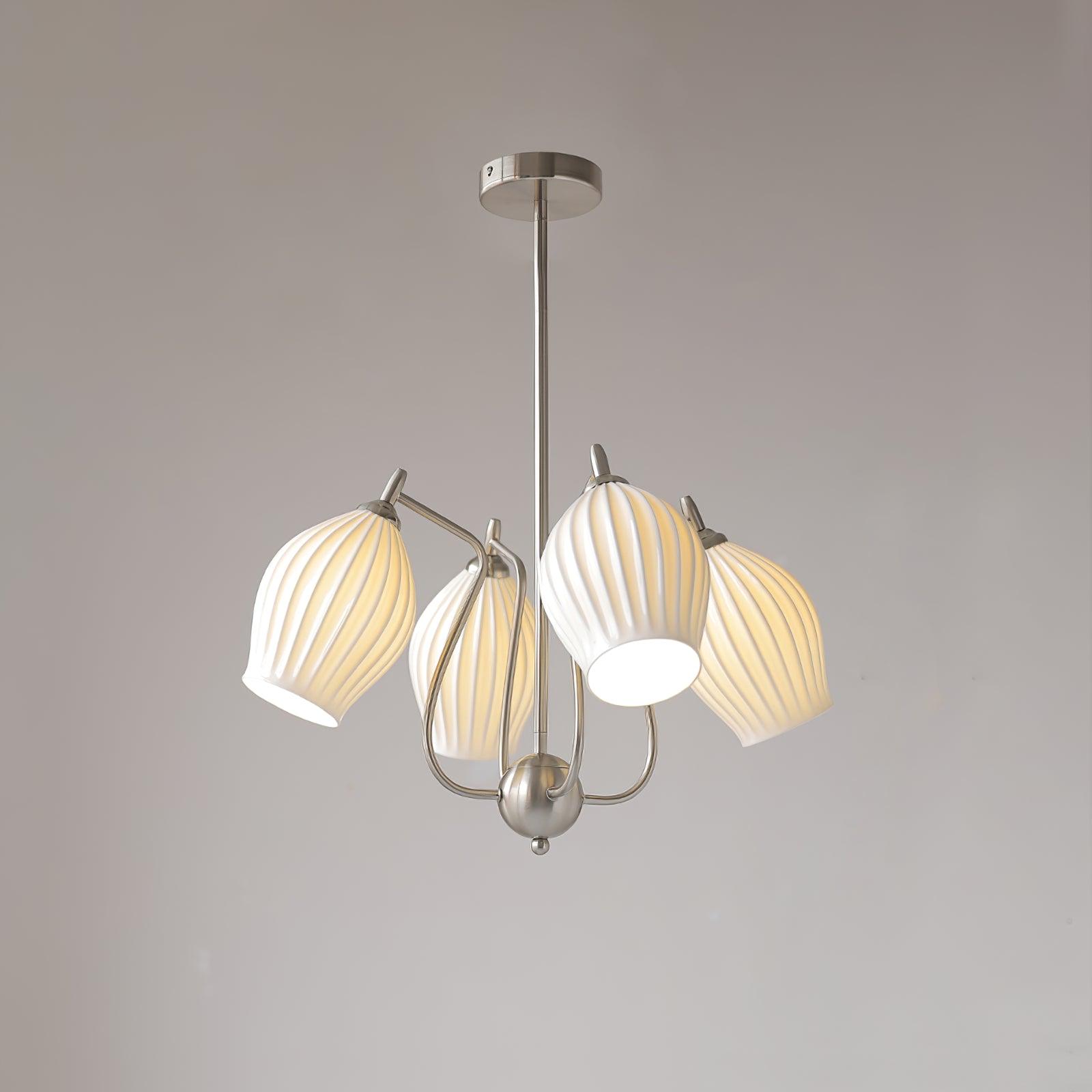 Lustra Keramik-Lüster Rippen Struktur Glas Elegant-Letslighting
