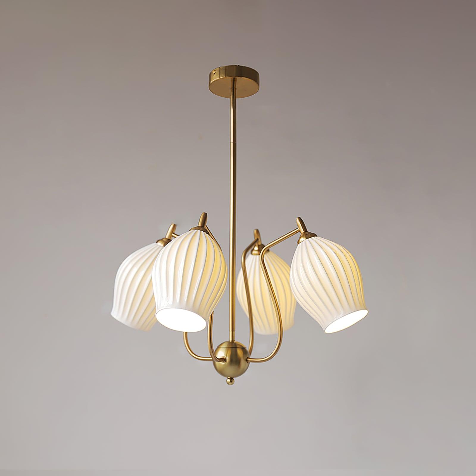 Lustra Keramik-Lüster Rippen Struktur Glas Elegant-Letslighting