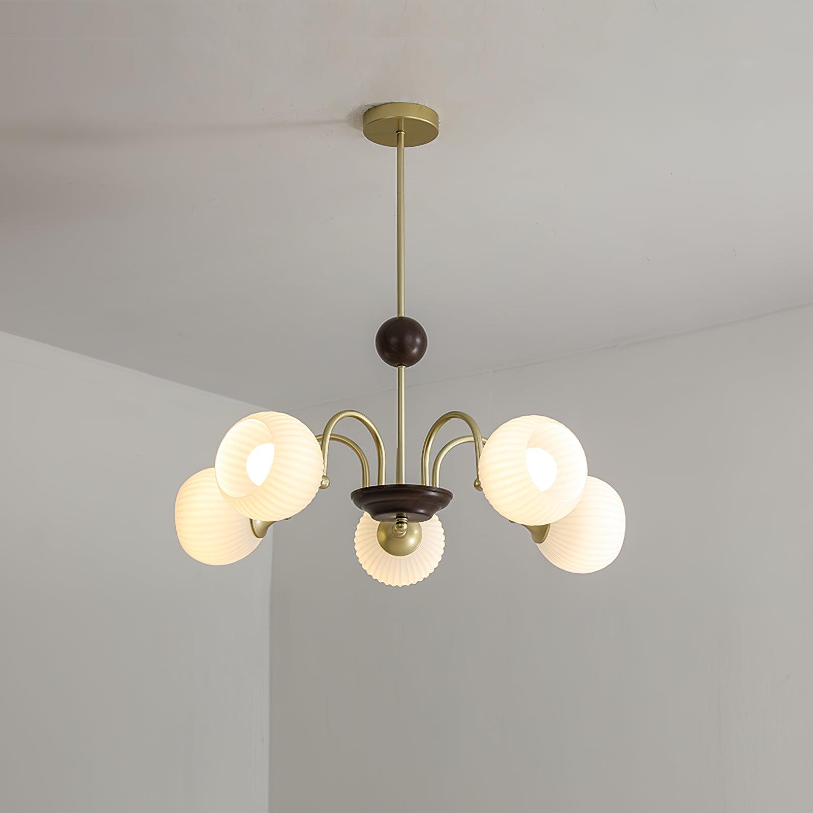 Lustra Kronleuchter Skulptural Glas Rippen mit Eisen-Letslighting
