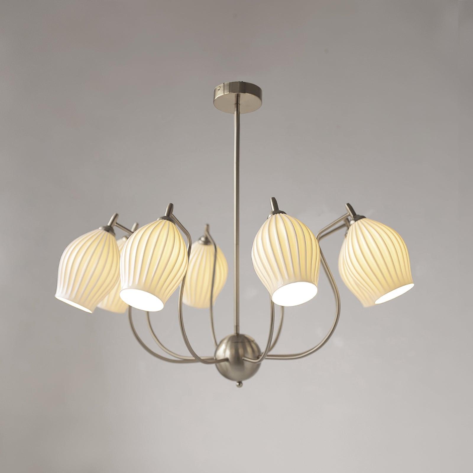 Lustra Keramik-Lüster Rippen Struktur Glas Elegant-Letslighting