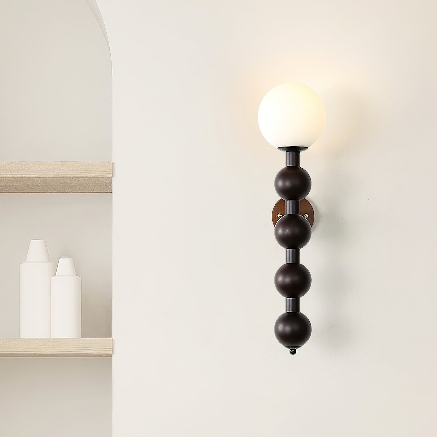 Wall Lamp Gourd in Metal Wood and Glass Modern Style - Letslighting